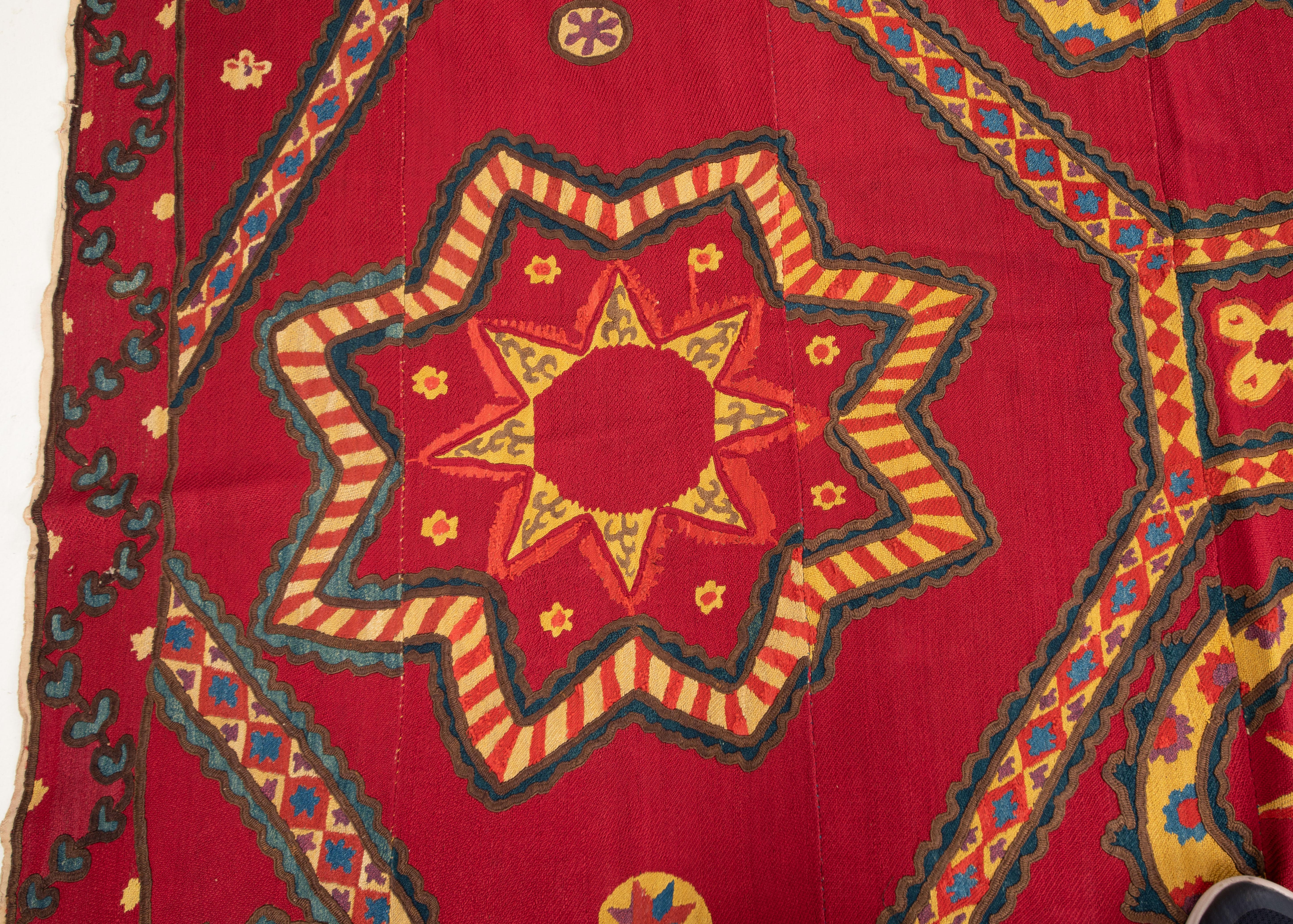 Fully Embroidered Antique Suzani from Pishkent, Uzbekistan, Late 19th C 2