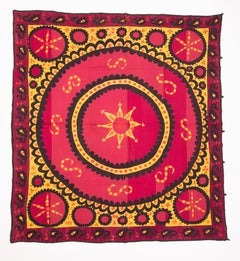 Fully Embroidered Antique Suzani from Tashkent, Uzbekistan, Late 19th C.