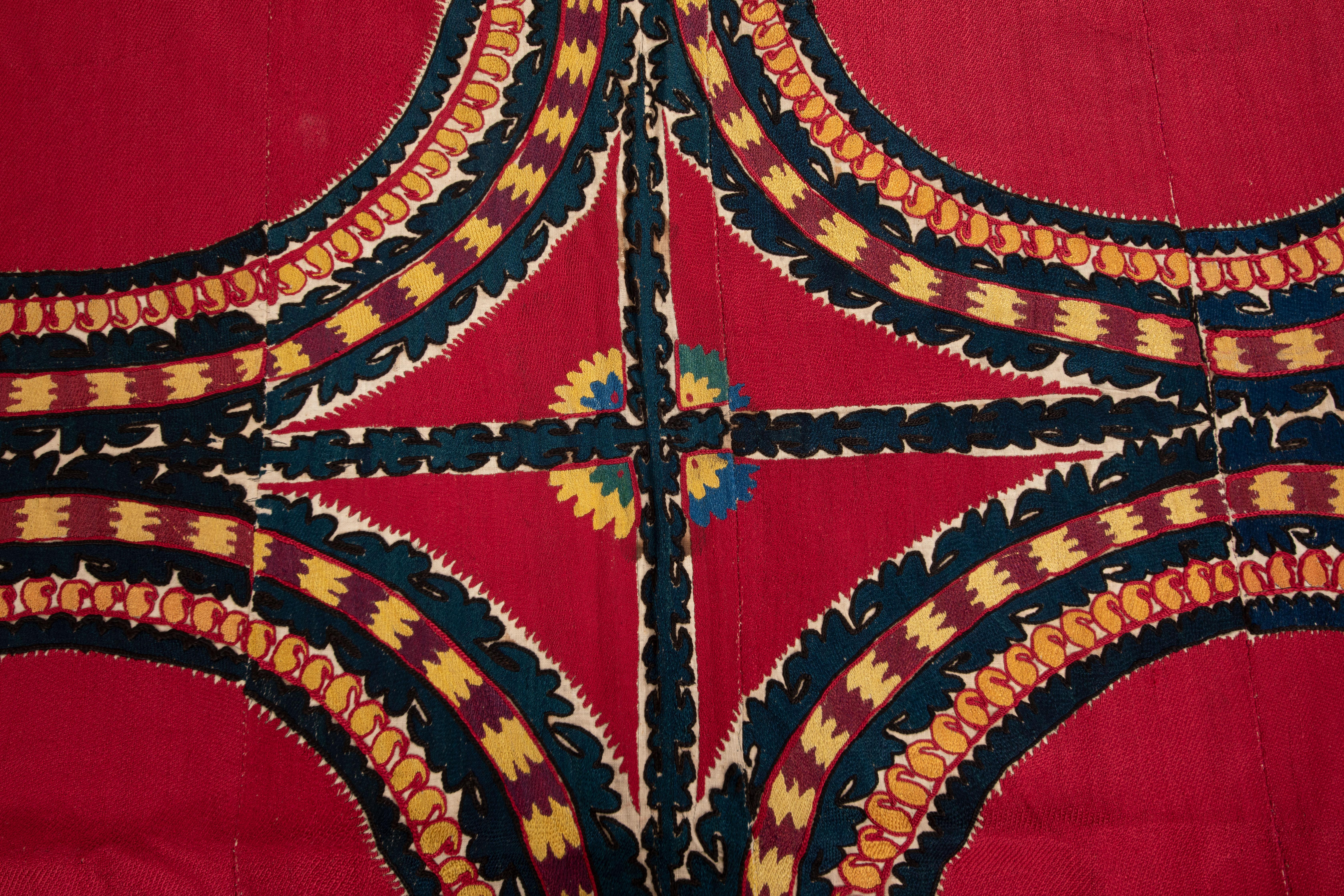 Fully Embroidered Antique Suzani from Tashkent, Uzbekistan, Late 19th C For Sale 2