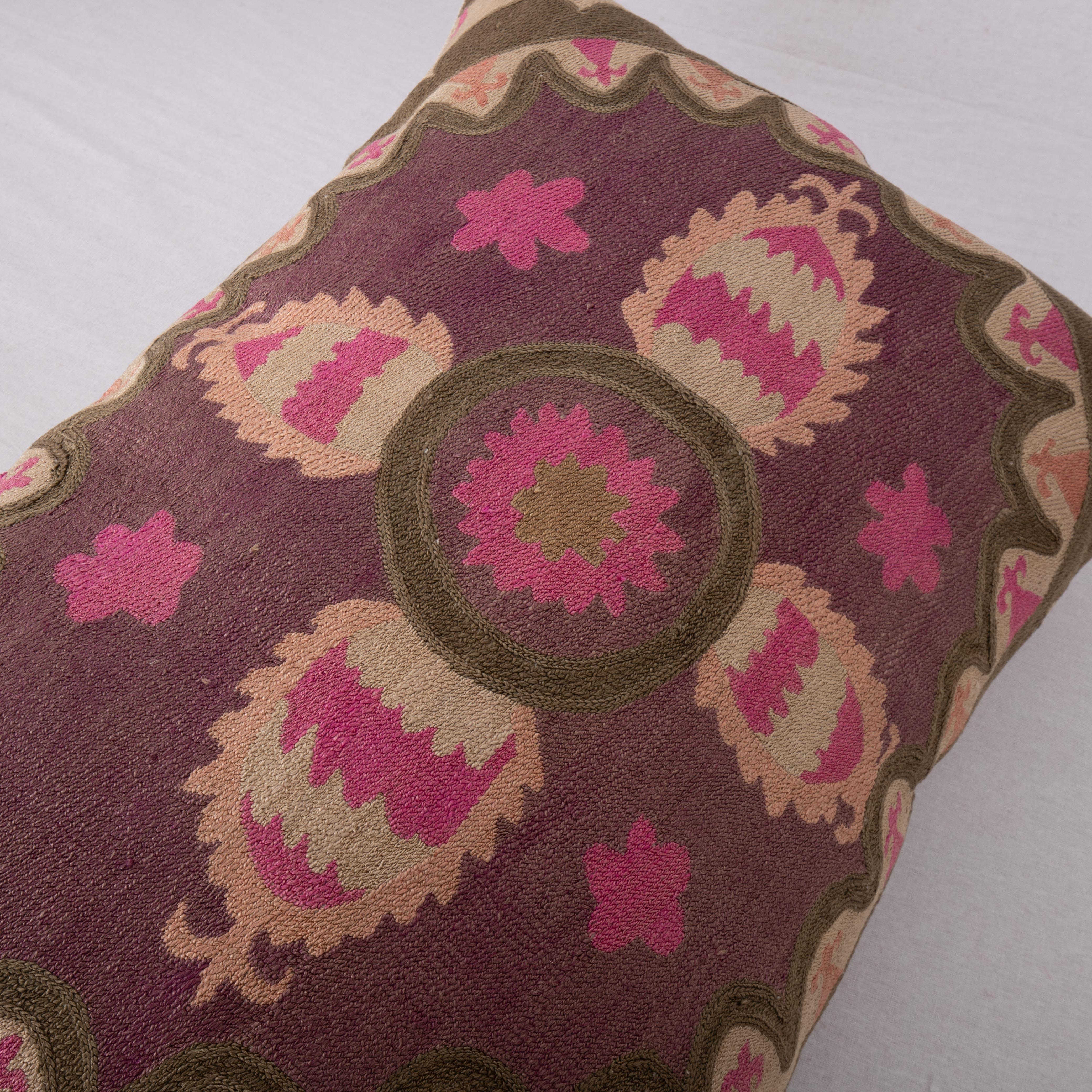 Silk Fully Embroidered Suzani Pillowcase, Tashkent, Uzbekistan, 1930s