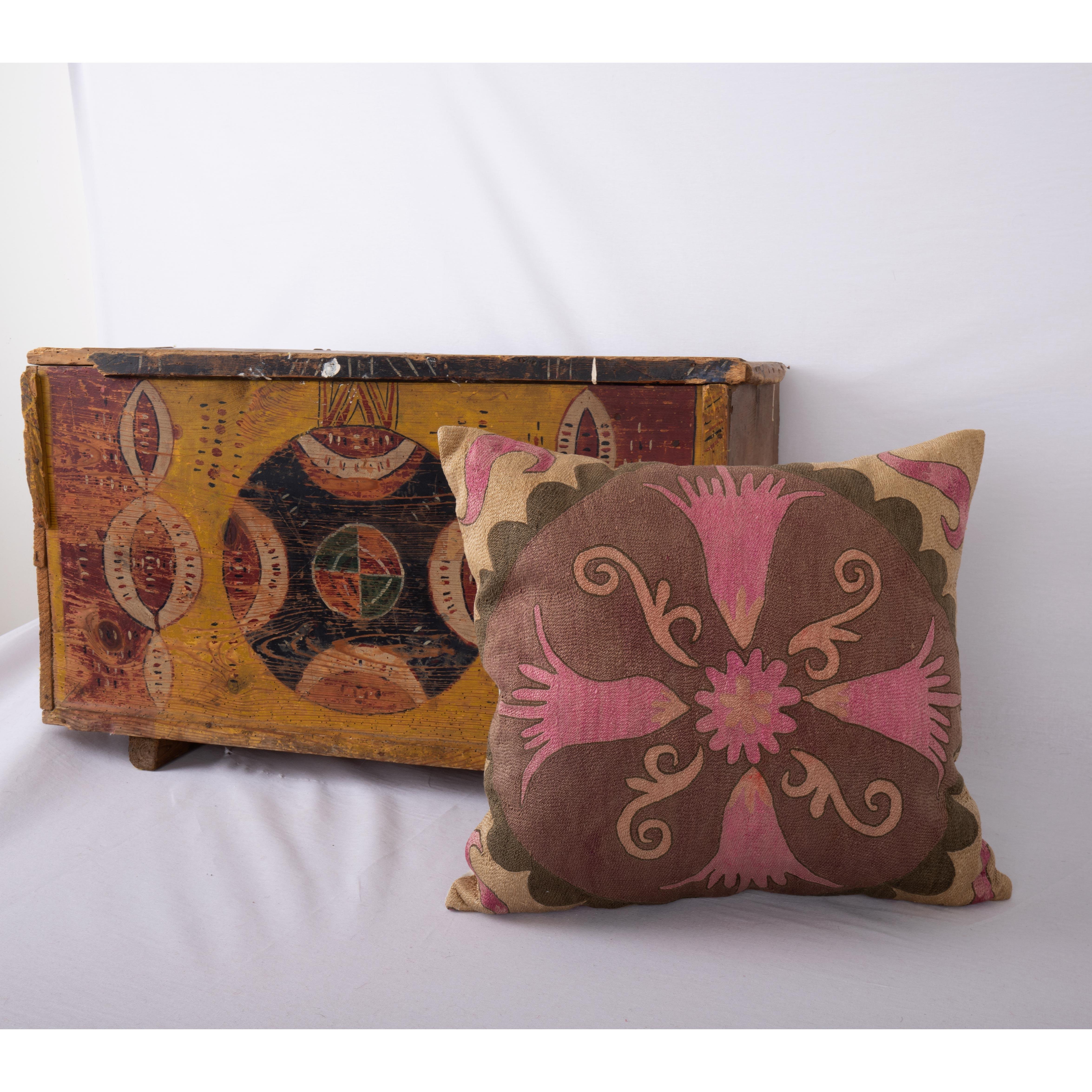 Fully Embroidered Suzani Pillowcase, Tashkent, Uzbekistan, 1930s For Sale 1
