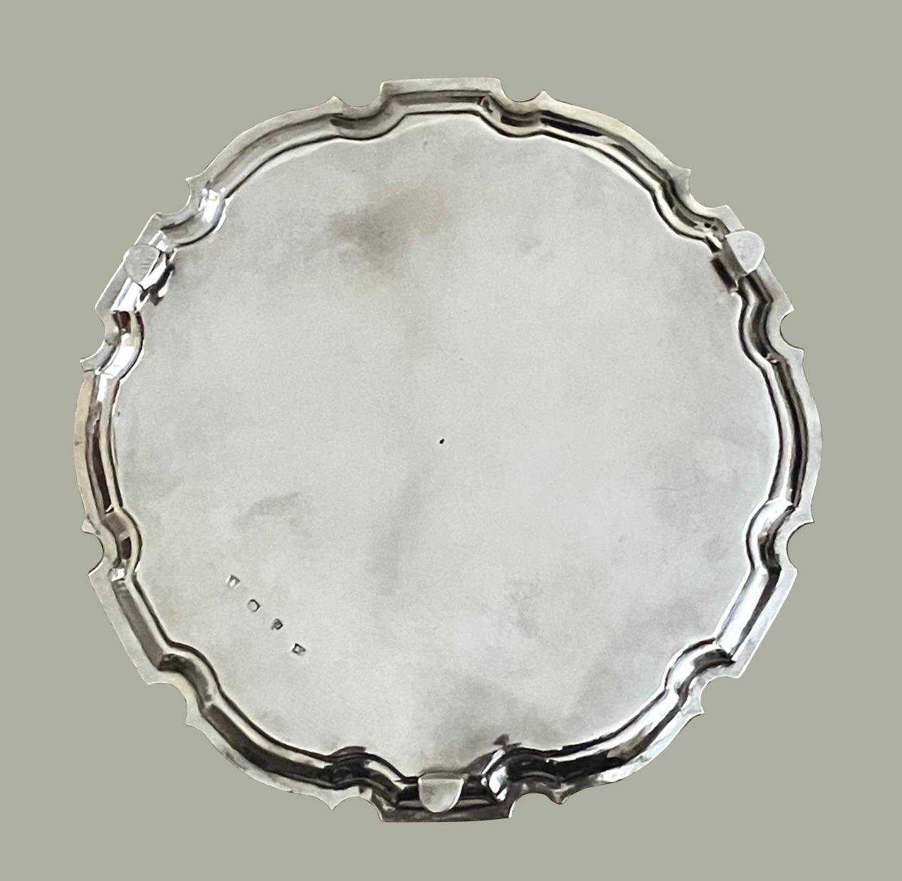 Mid-18th Century Fully Hallmarked George II Sterling Silver Salver by Edward Pocock, London 1734 