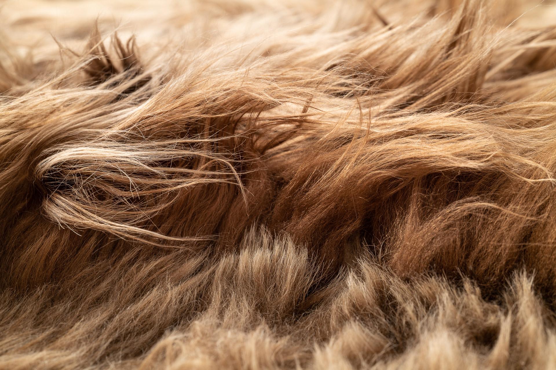 Fully Lined Sheepskin and Lambskin Brown Rug, Khan, Handmade in France For Sale 1