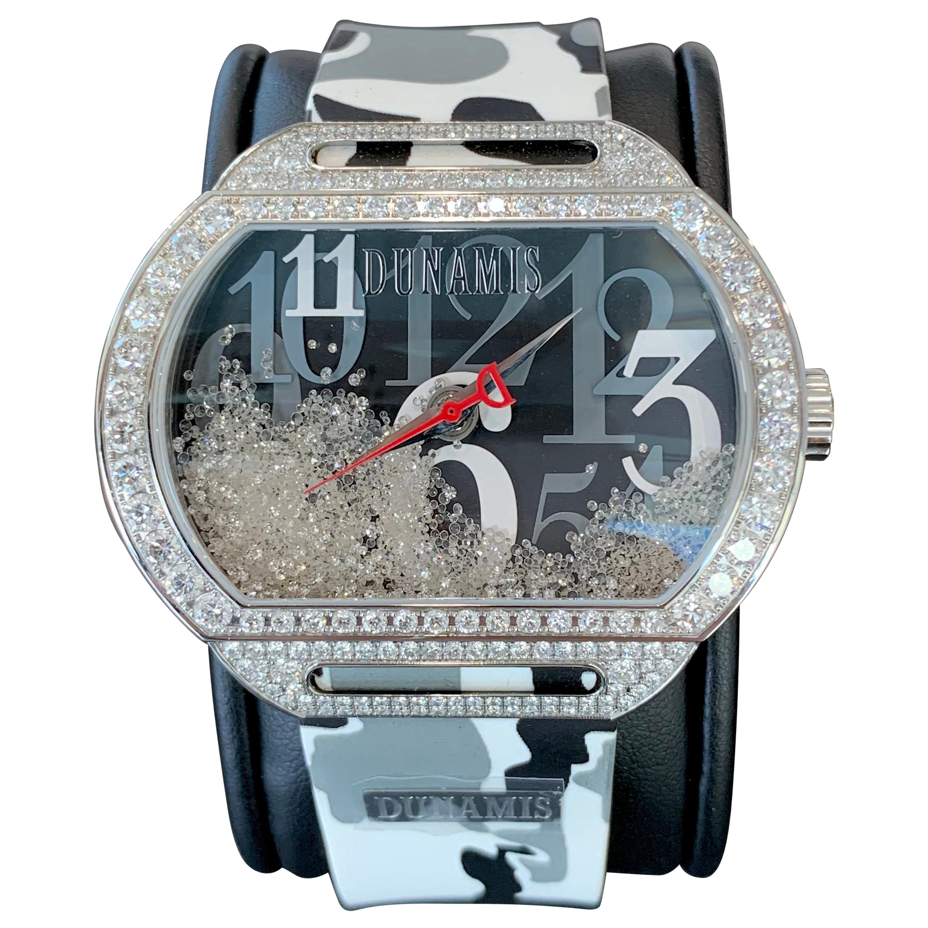 Fully Loaded White Diamond Timepiece Watch, The Dunamis Spartan For Sale