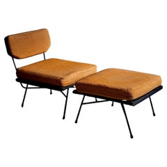 Retro Fully Original Elettra Lounge Chair with Ottoman by Studio BBPR for Arflex
