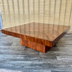 Fully Refinished Mid Century Modern Handcrafted Wood Coffee Table. Circa 1970s