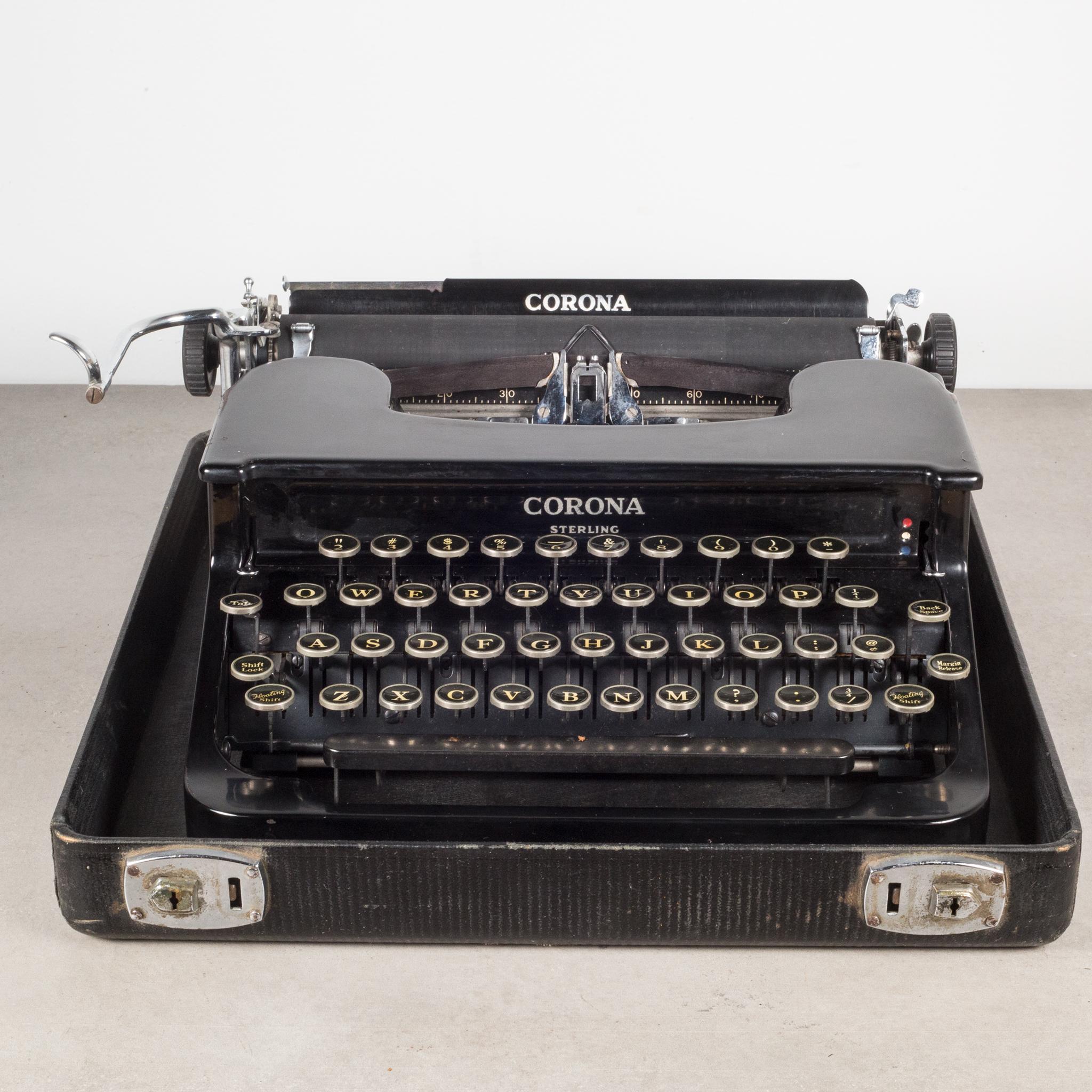 About

A fully refurbished Art Deco Corona Sterling typewriter in gloss black with original case and original store sticker on the side. The keys are nickle with white interior and black letters. This typewriter has been refurbished and has smooth