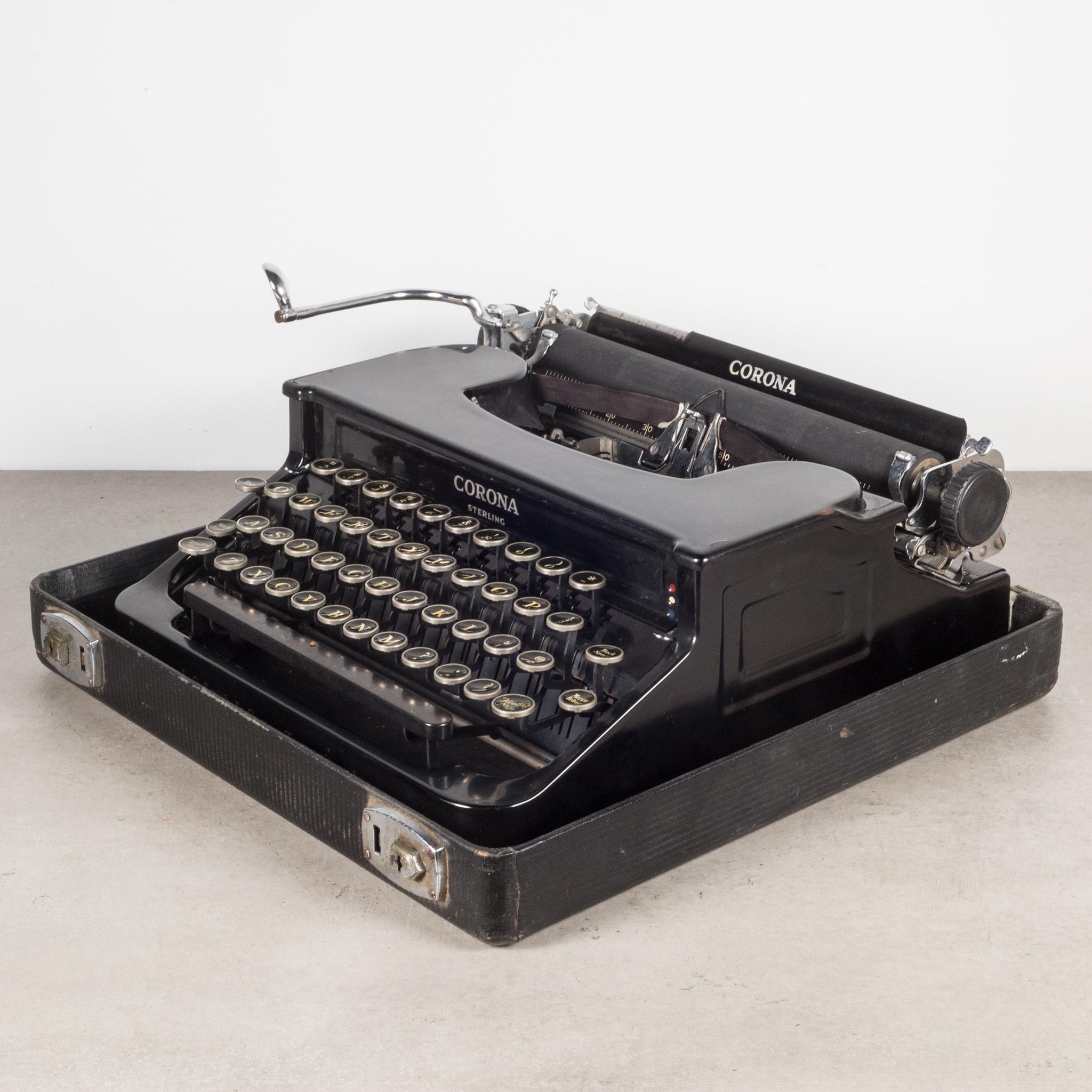 Fully Refurbished Corona Sterling Typewriter, c.1936 In Good Condition In San Francisco, CA