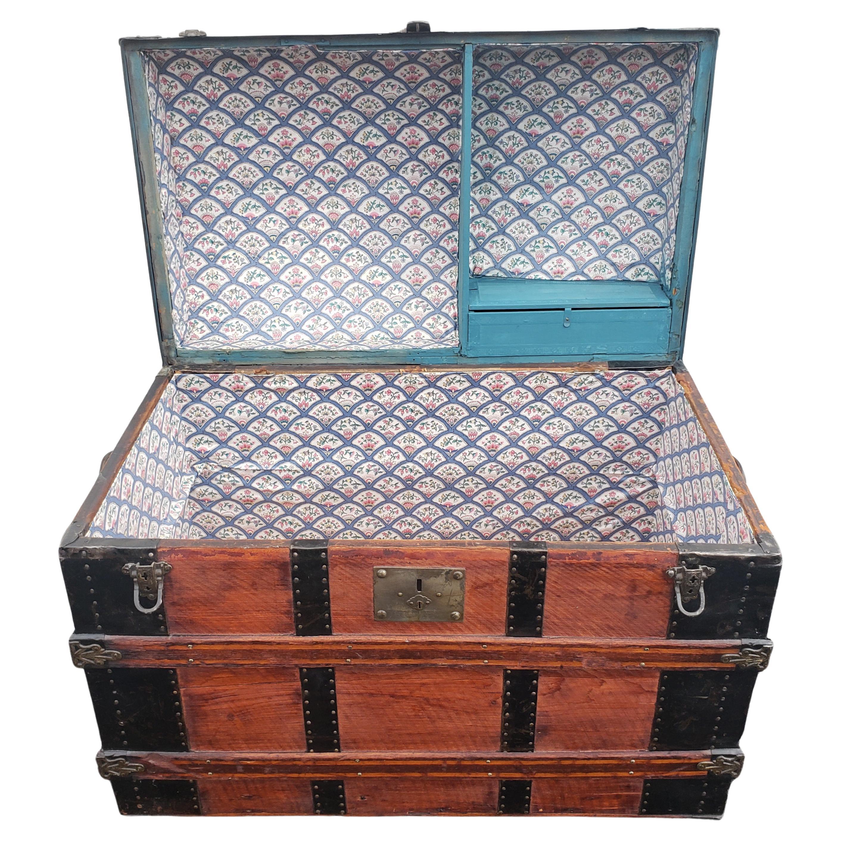 20th Century Fully Renovated American Dome Top Cedar Trunk, circa 1880s For Sale