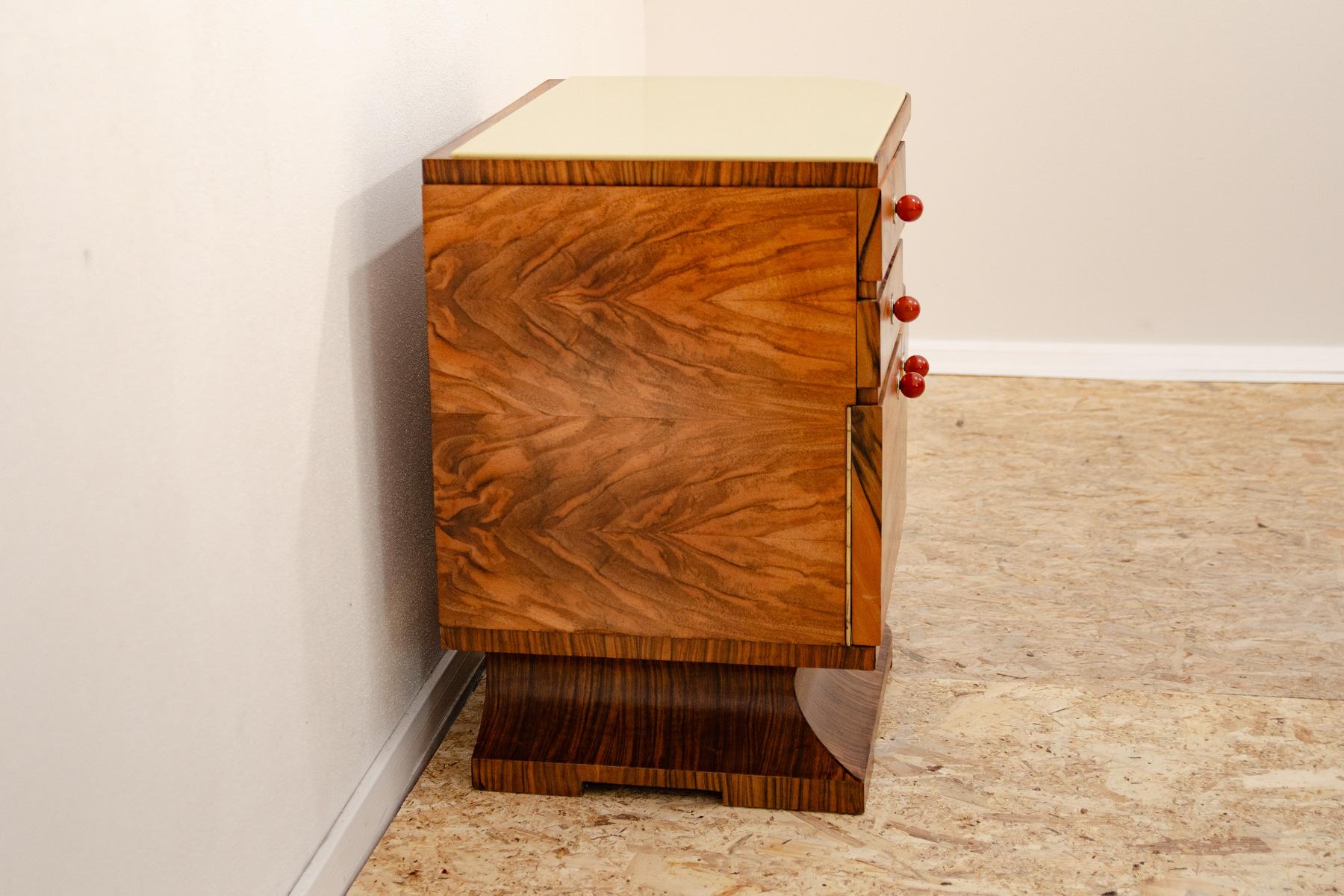20th Century Fully renovated ART DECO bedside table, bar, Czechoslovakia 1930´s For Sale