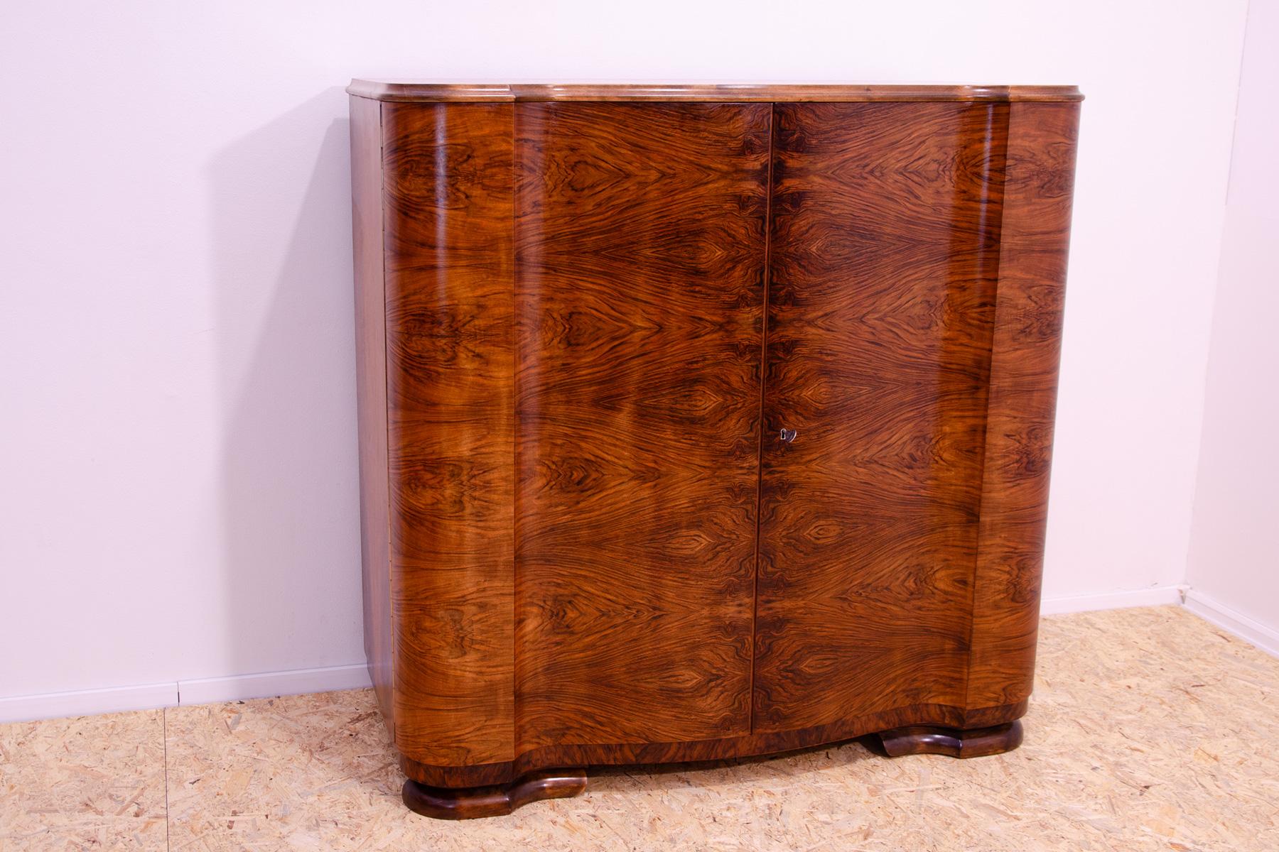 This ART DECO dresser/commode was made in the former Czechoslovakia in 1930´s. It´s made in ART DECO style.

Very simple and beautiful design corresponds to the ART DECO design period. Made of walnut wood.

It´s in excellent condition, it has been