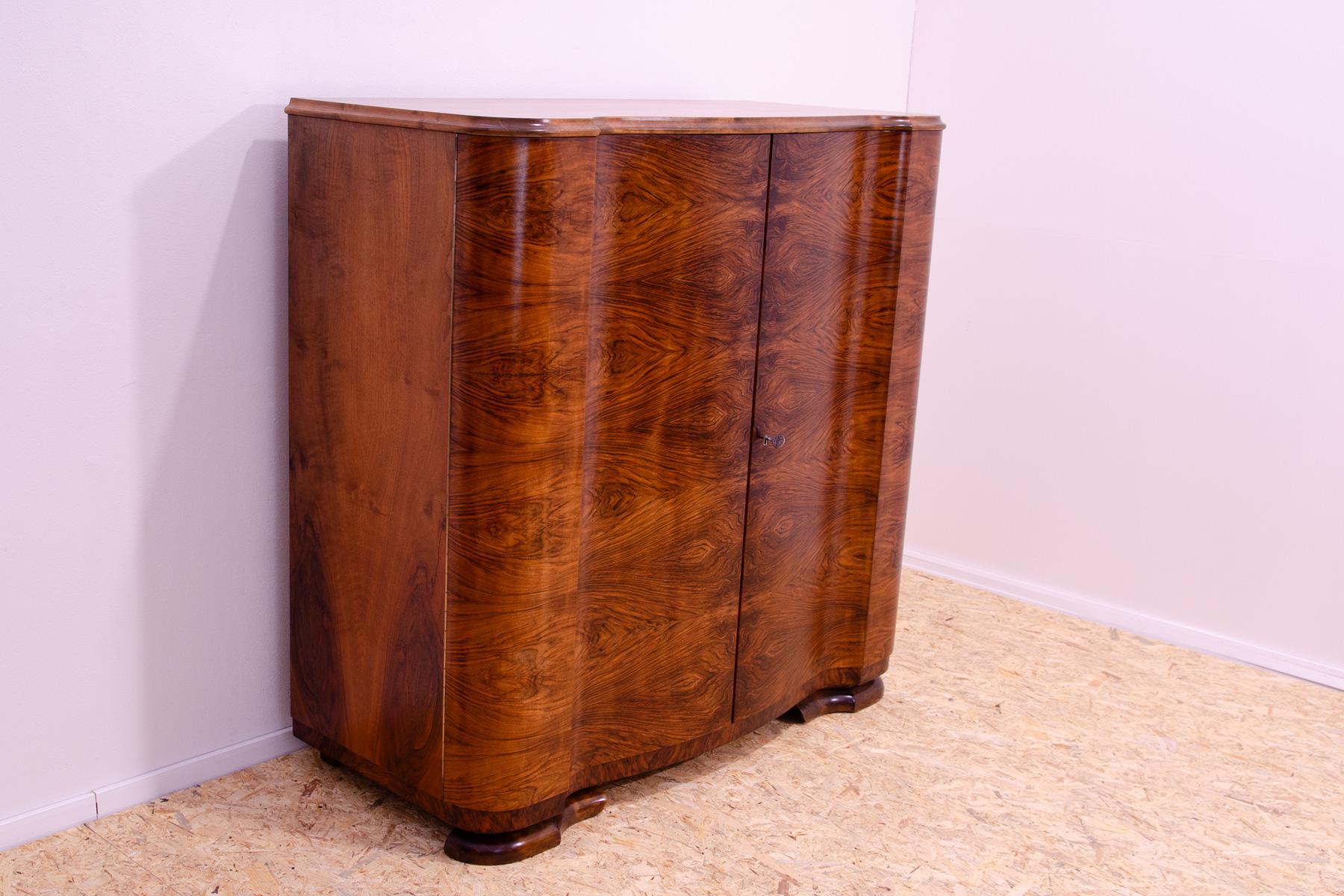 Art Deco Fully renovated ART DECO walnut dresser, 1930´s, Czechoslovakia For Sale