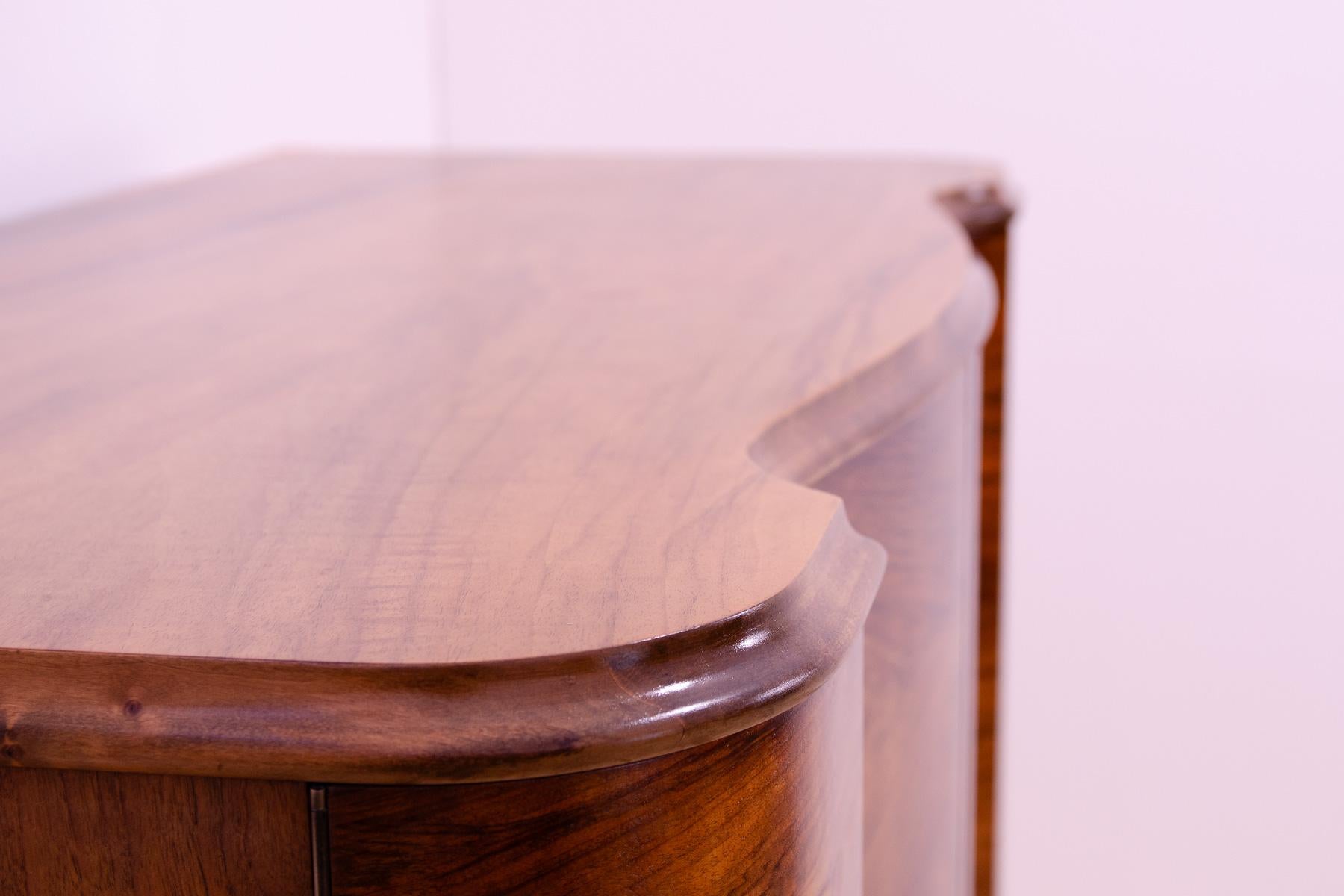 Wood Fully renovated ART DECO walnut dresser, 1930´s, Czechoslovakia For Sale