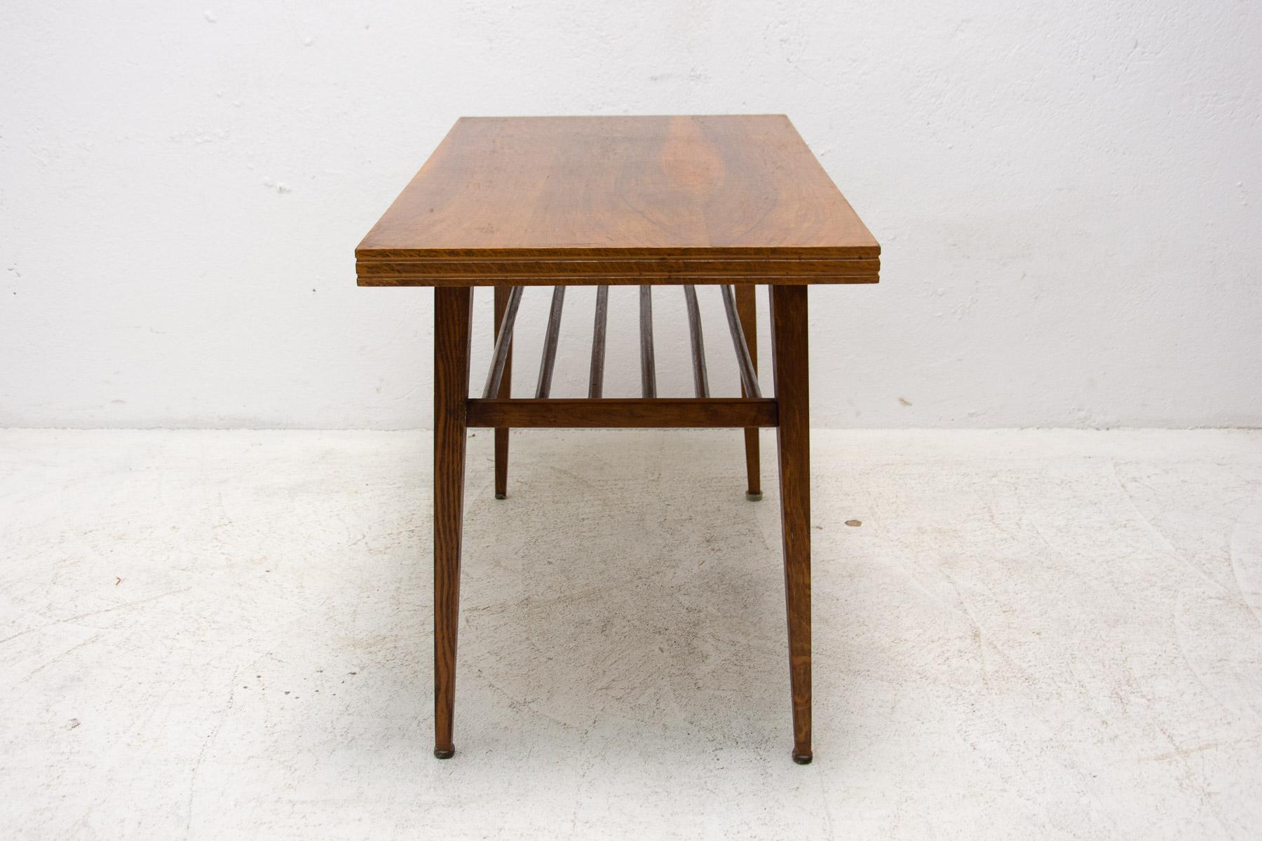 Wood Fully Renovated Coffee Table, Czechoslovakia, 1960s For Sale