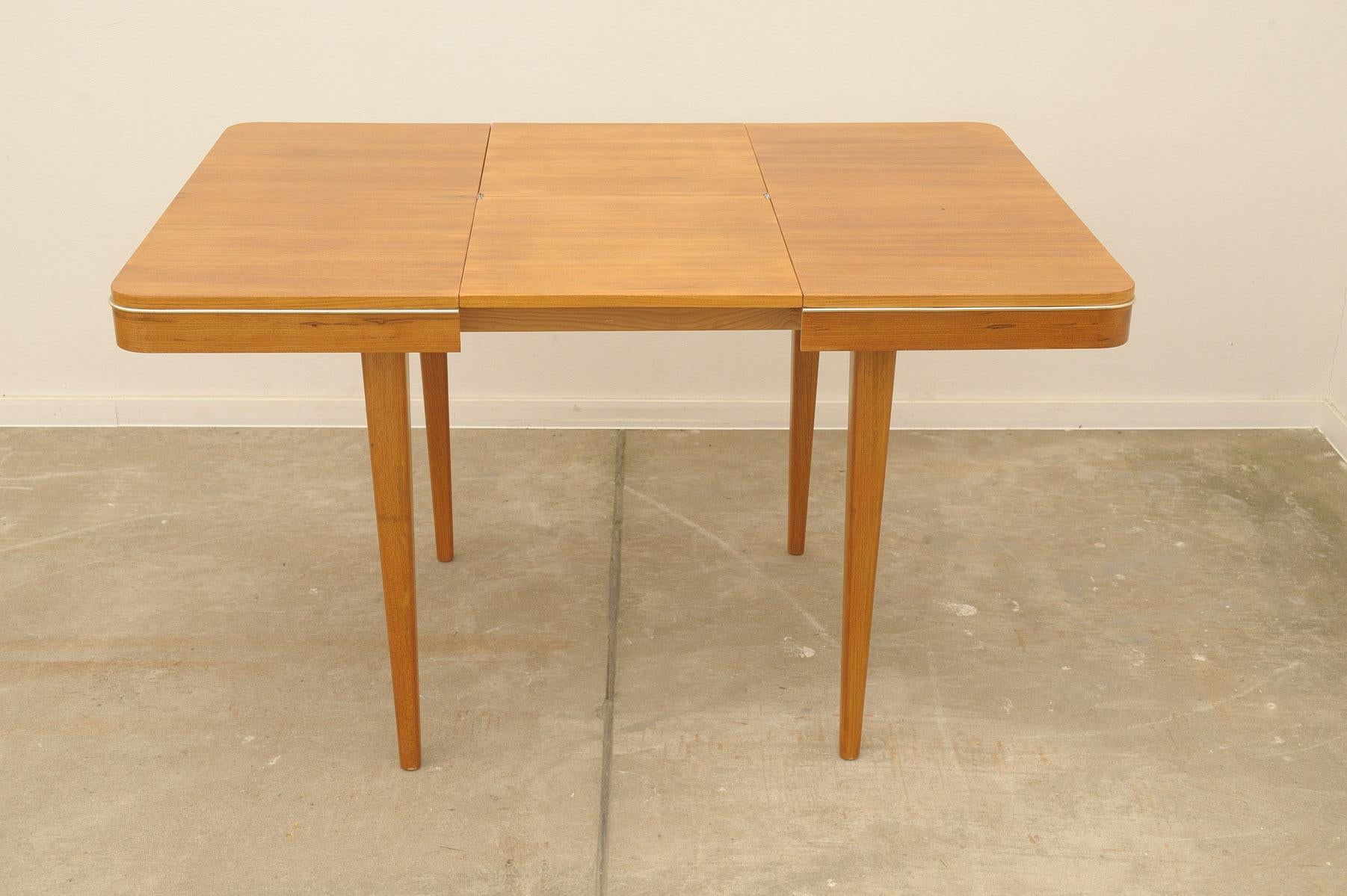 20th Century  Fully renovated folding dining table by Jitona 1960´s, Czechoslovakia For Sale