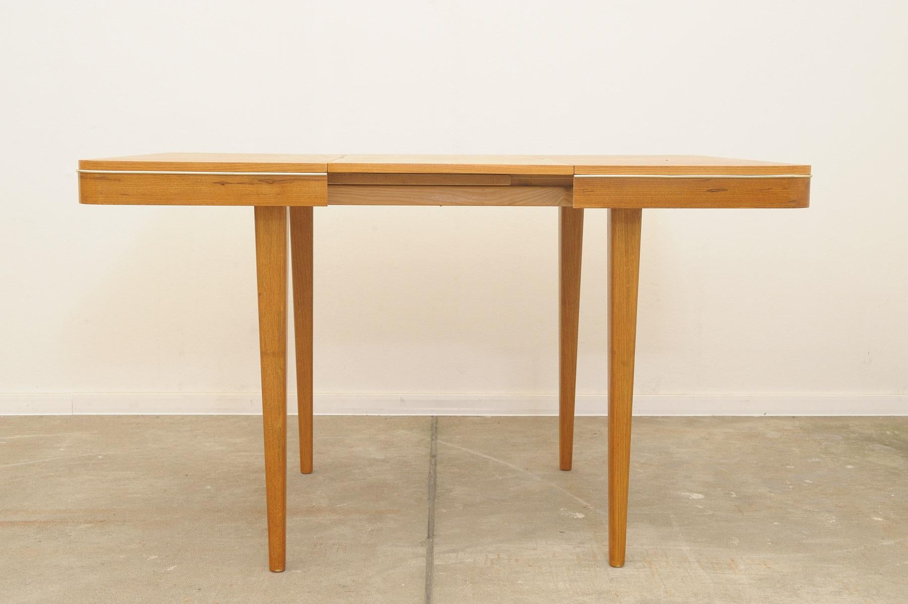 Wood  Fully renovated folding dining table by Jitona 1960´s, Czechoslovakia For Sale