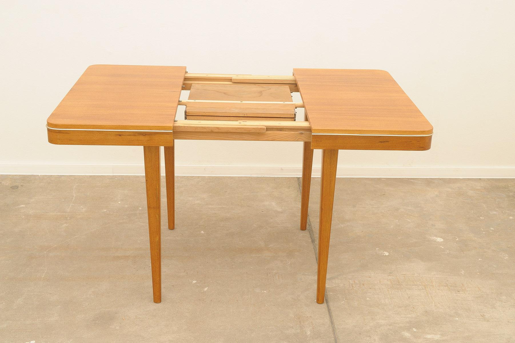 Wood Fully renovated midcentury dining table by Jitona 1960´s, Czechoslovakia For Sale