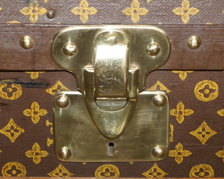 Hand-Crafted FULLY RESTORED 1920 LOUIS VUITTON FRANCE WARDROBE STEAMER TRUNK STENCiL MONOGRAM For Sale