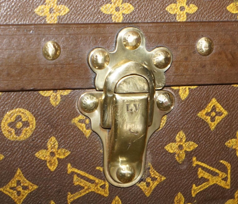 Early 20th Century FULLY RESTORED 1920 LOUIS VUITTON FRANCE WARDROBE STEAMER TRUNK STENCiL MONOGRAM For Sale