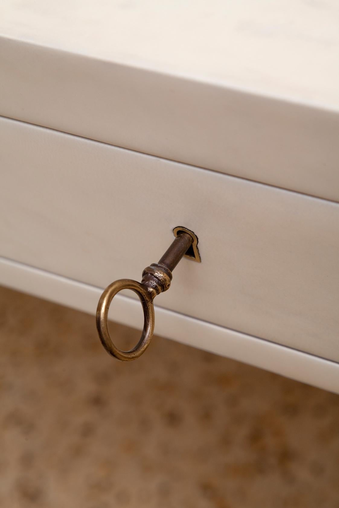 Fully Restored 1940s Parchment Partner's Desk in the Style of Jean-Michel Frank 7