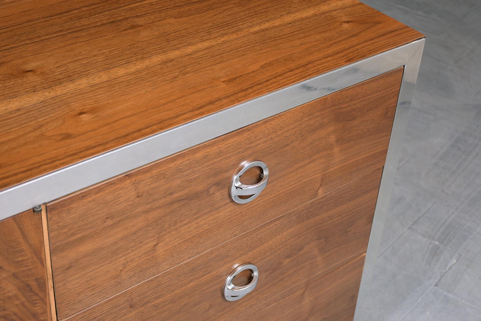 Restored Mid-Century Modern Walnut Chest of Drawers: 1960s Elegance For Sale 2