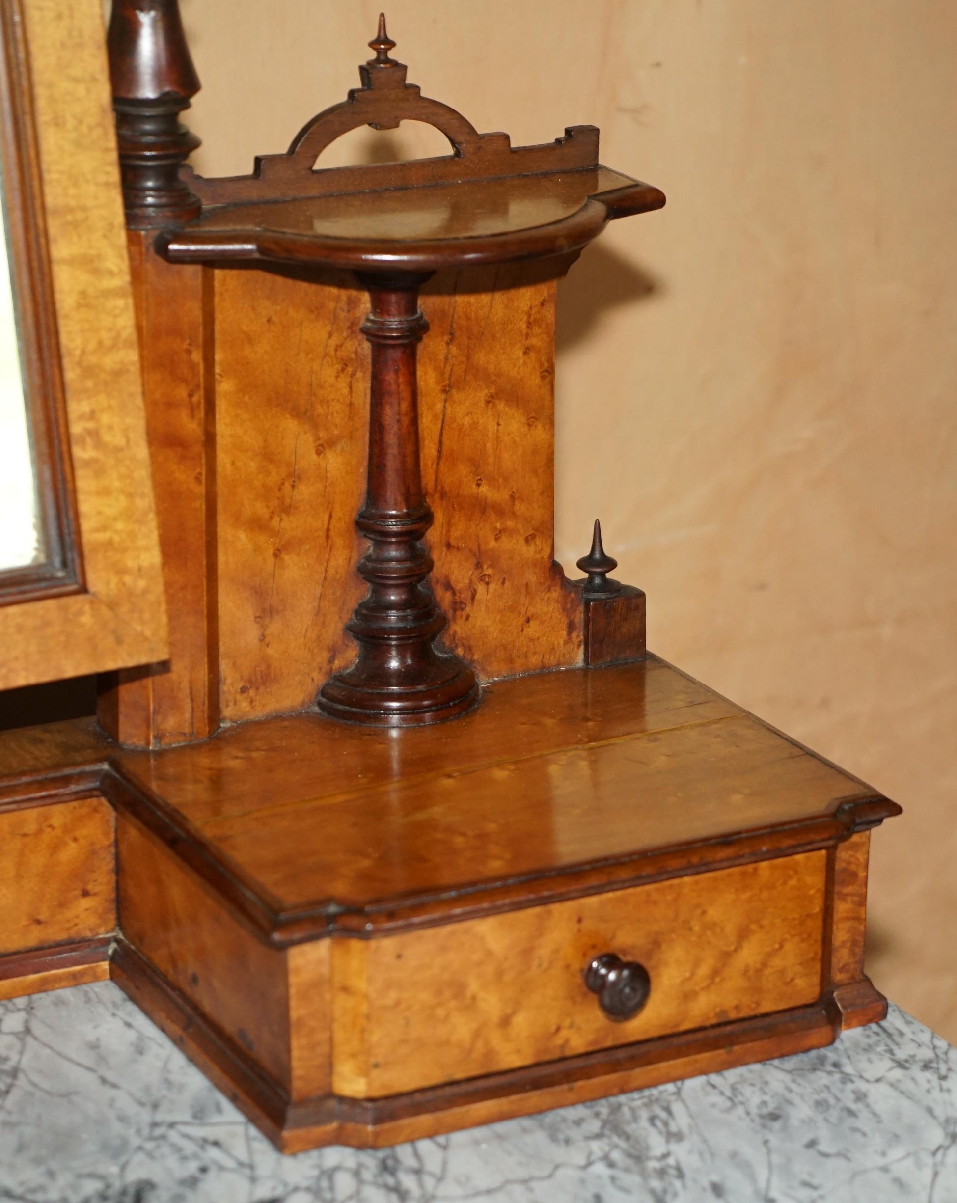 FULLY RESTORED AESTHETIC MOVEMENT AMBOYNA EBONY ANTiQUE VICTORIAN DRESSING TABLE For Sale 5