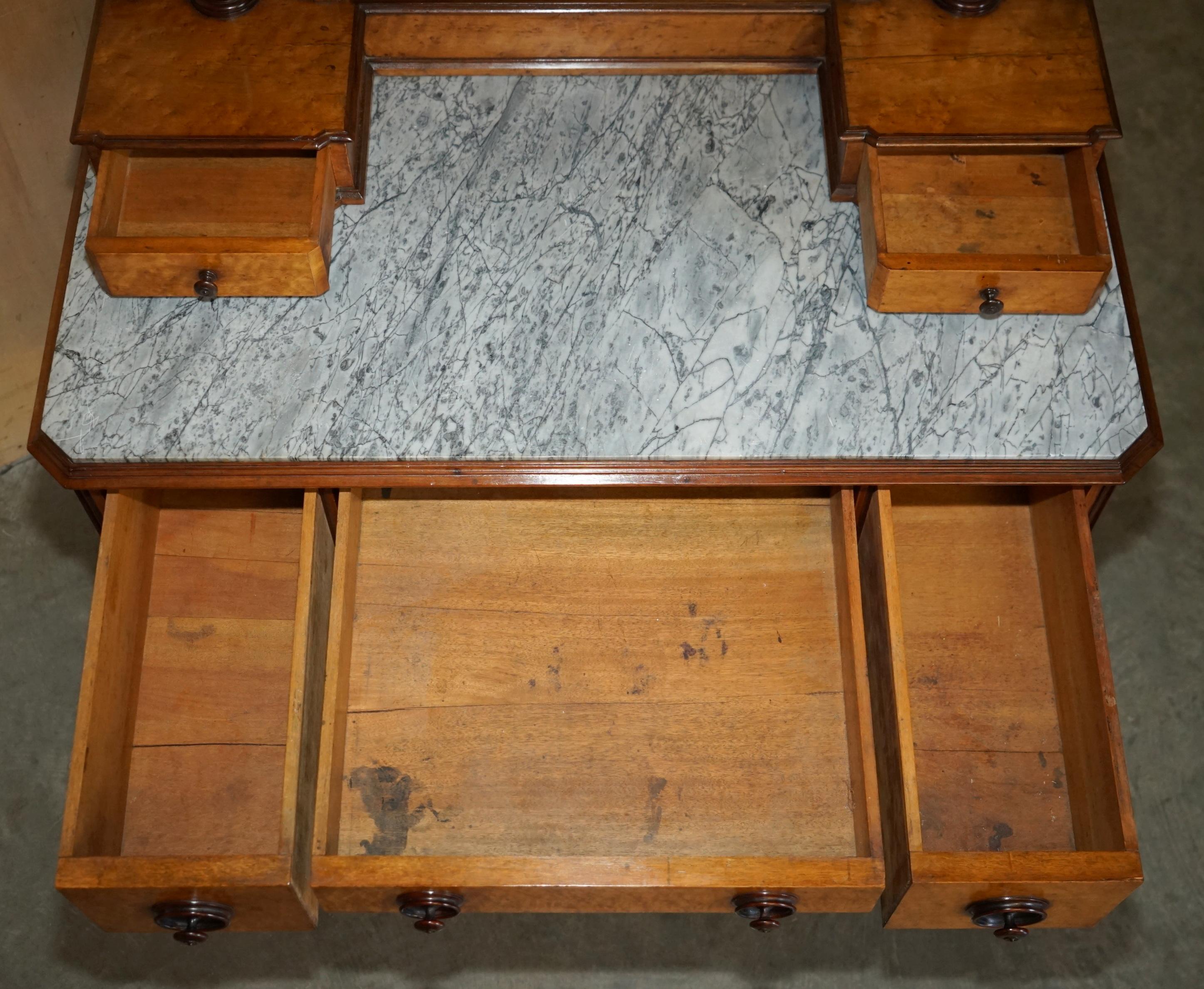 FULLY RESTORED AESTHETIC MOVEMENT AMBOYNA EBONY ANTiQUE VICTORIAN DRESSING TABLE For Sale 12