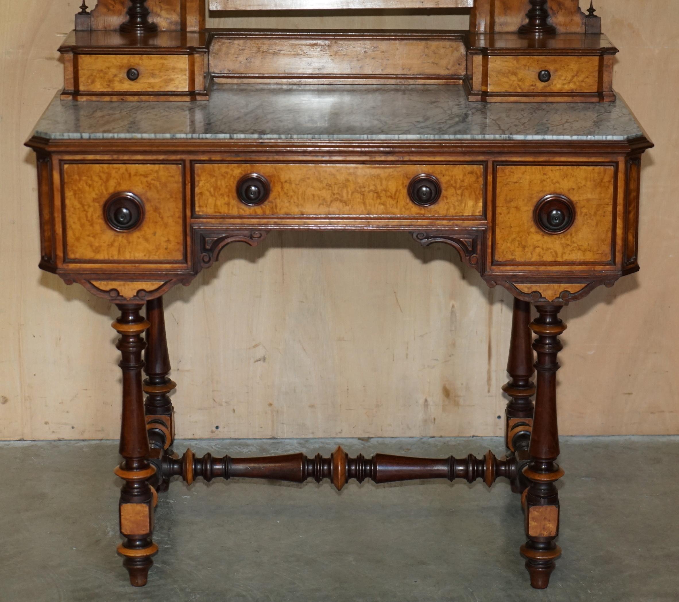 Aesthetic Movement FULLY RESTORED AESTHETIC MOVEMENT AMBOYNA EBONY ANTiQUE VICTORIAN DRESSING TABLE For Sale