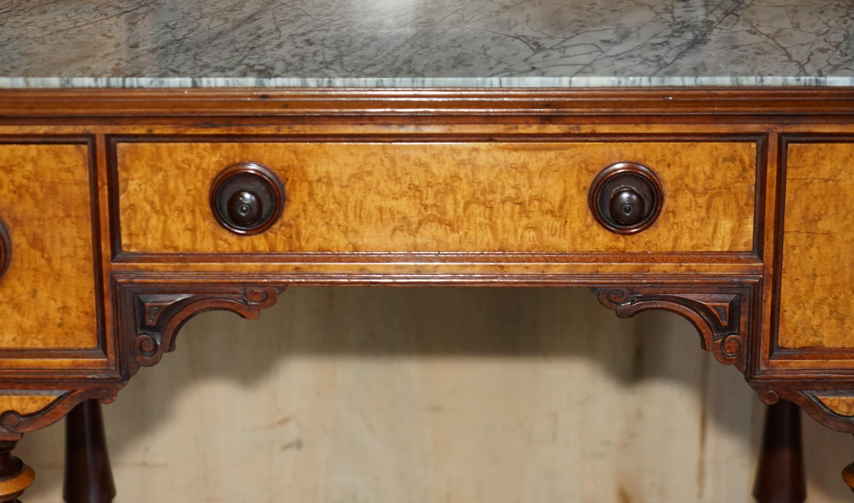 Hand-Crafted FULLY RESTORED AESTHETIC MOVEMENT AMBOYNA EBONY ANTiQUE VICTORIAN DRESSING TABLE For Sale