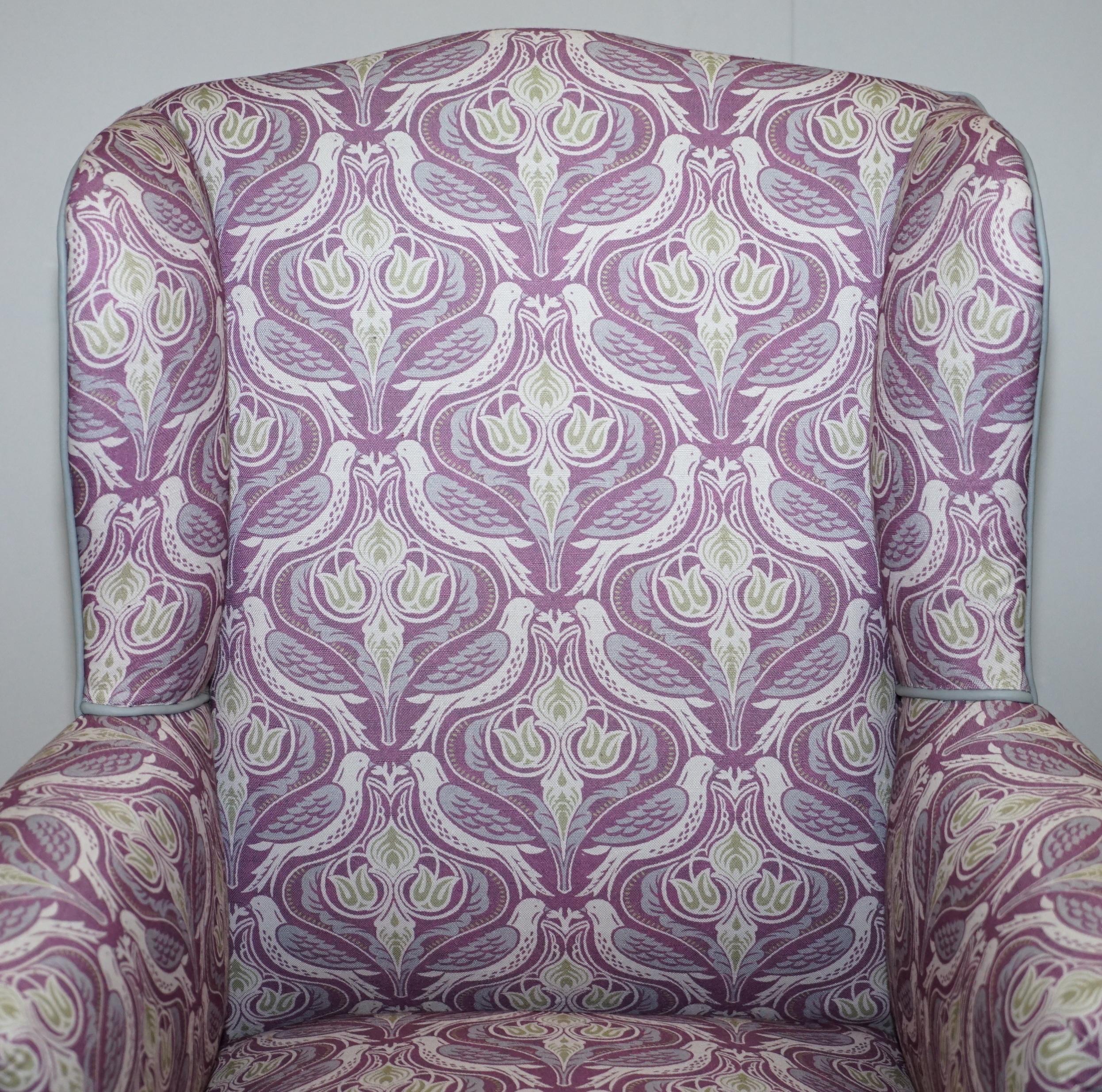 purple wingback chair