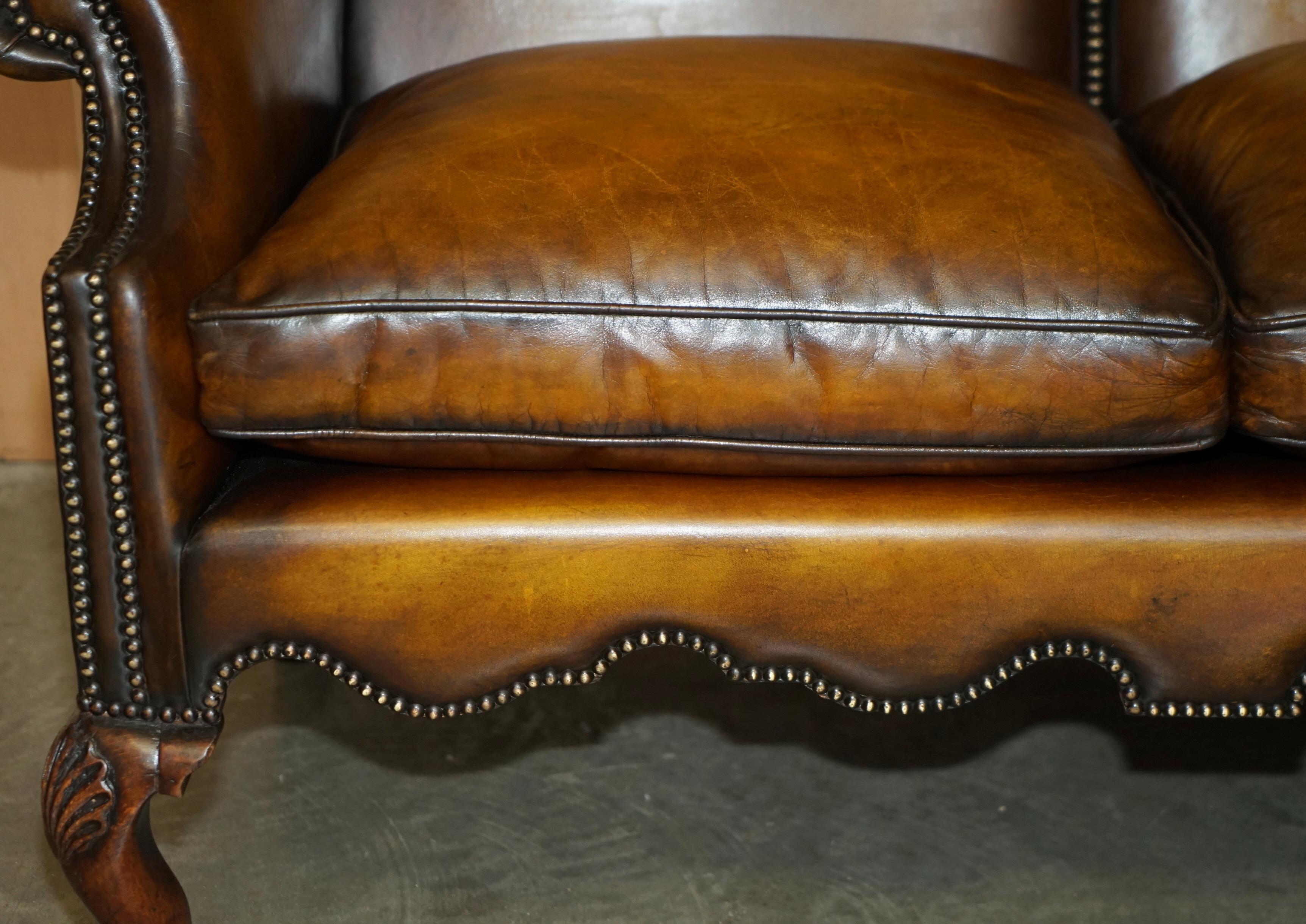 SOFA SETTEE ANTIQUE DE style GEORGE II, entièrement rénovée, 1880 en vente 7