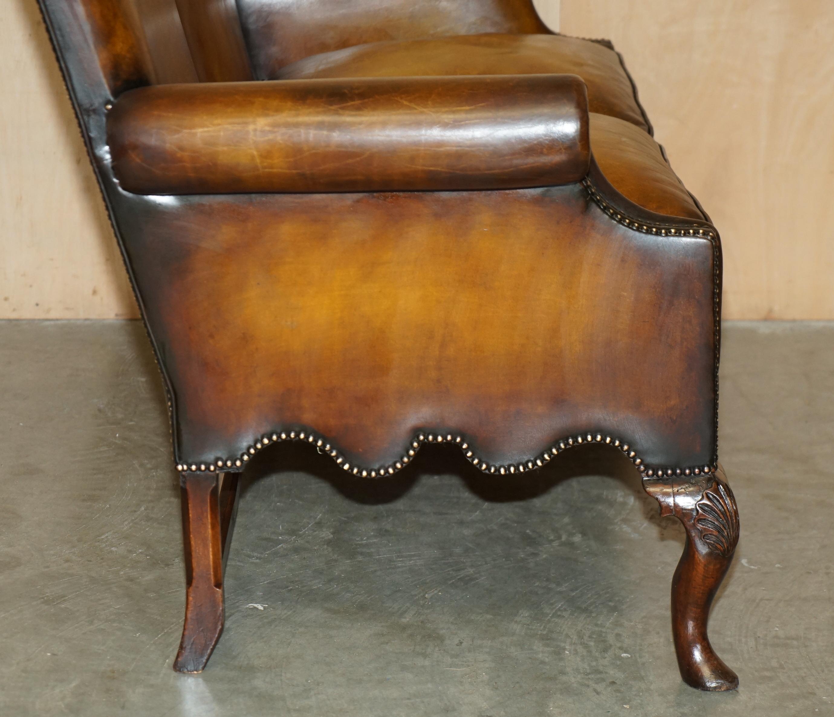 SOFA SETTEE ANTIQUE DE style GEORGE II, entièrement rénovée, 1880 en vente 9