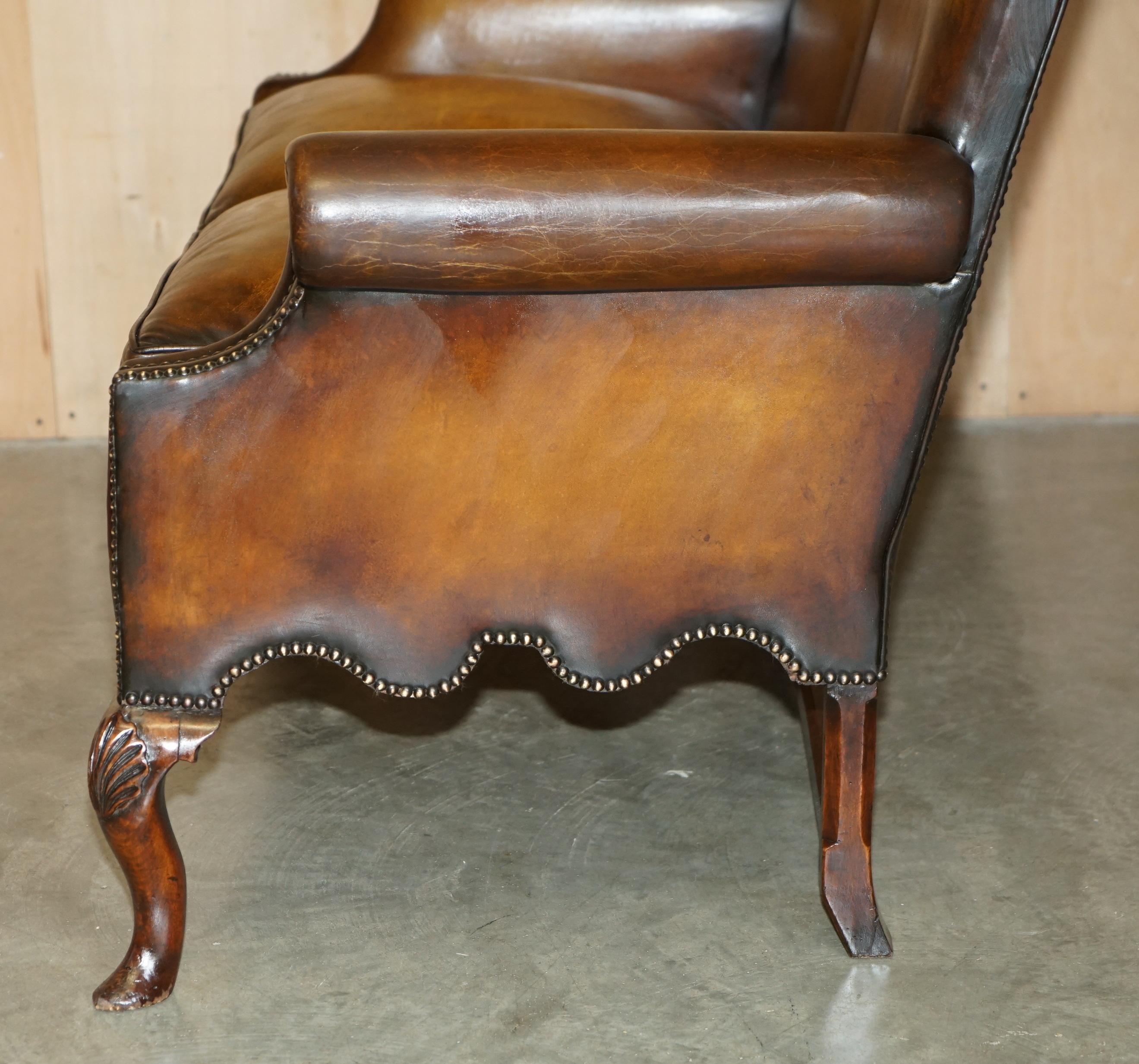 SOFA SETTEE ANTIQUE DE style GEORGE II, entièrement rénovée, 1880 en vente 11
