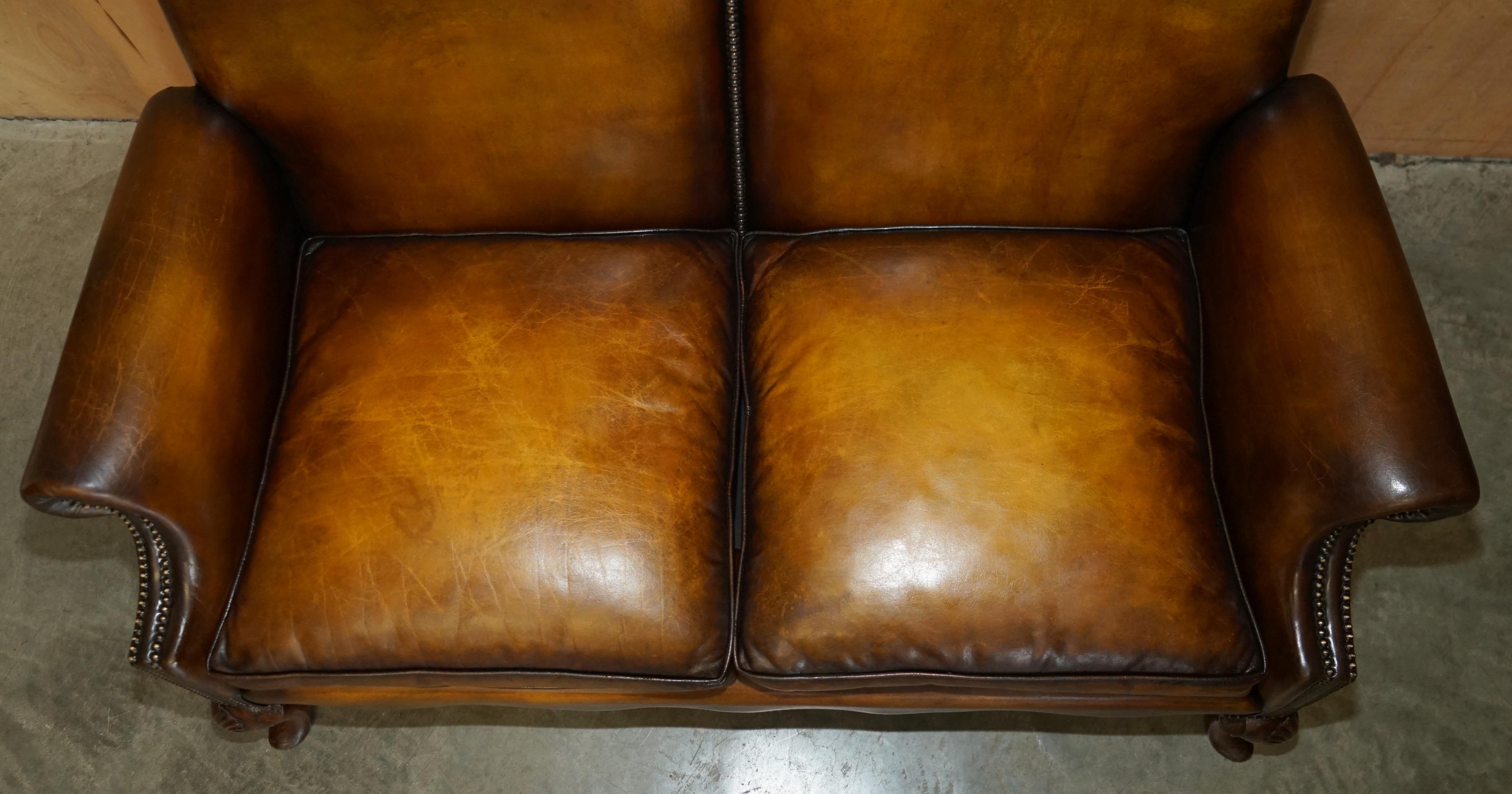 Fait main SOFA SETTEE ANTIQUE DE style GEORGE II, entièrement rénovée, 1880 en vente