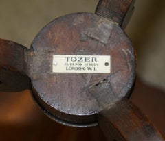 TAVOLO A LAMPADA ANTICO CHARLES TOZER OYSTER IN LEGNO DURO SiDE COMPLETAMENTE RESTAURATO