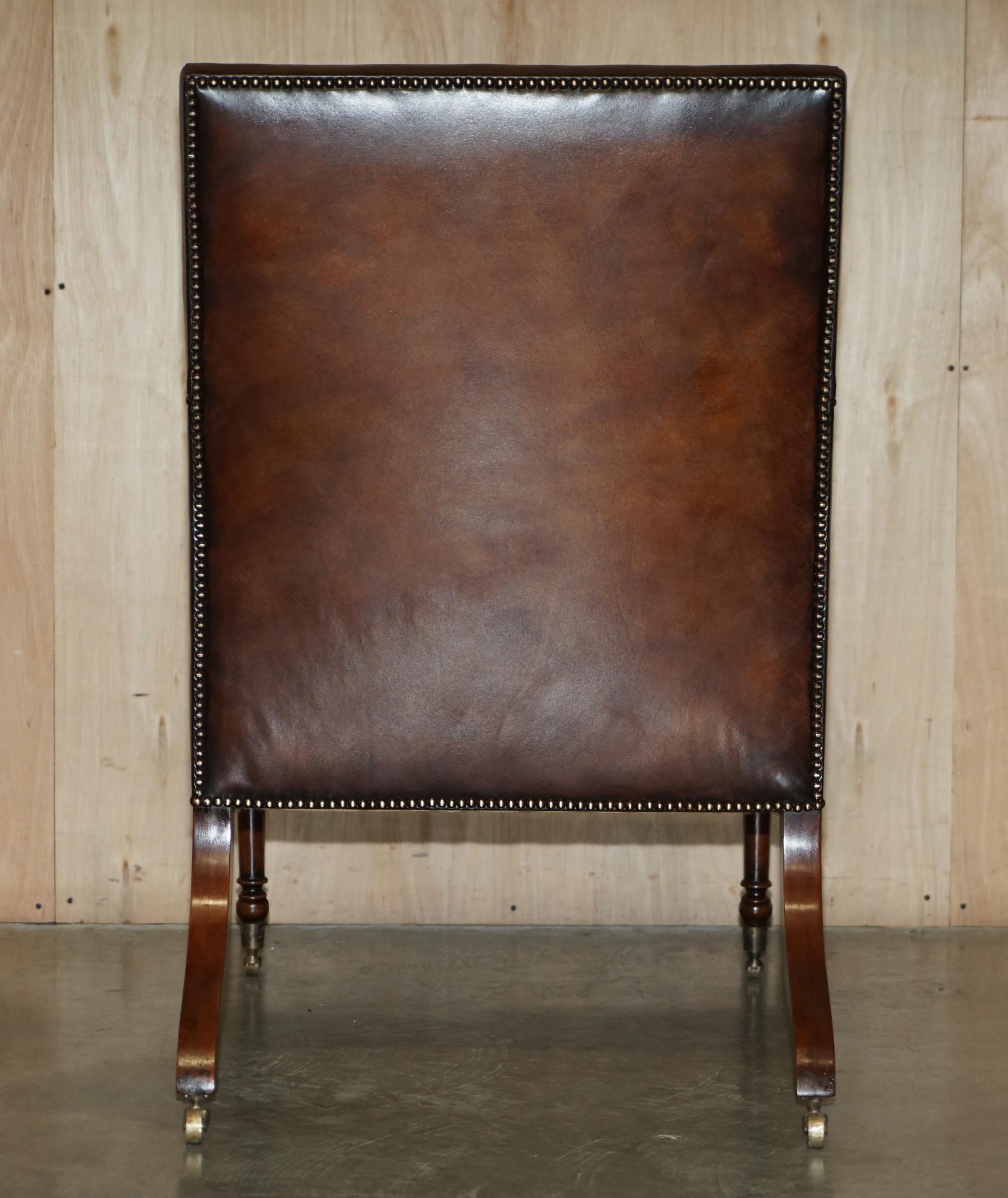 Fully Restored Antique George III circa 1780 Brown Leather Chesterfield Armchair For Sale 13