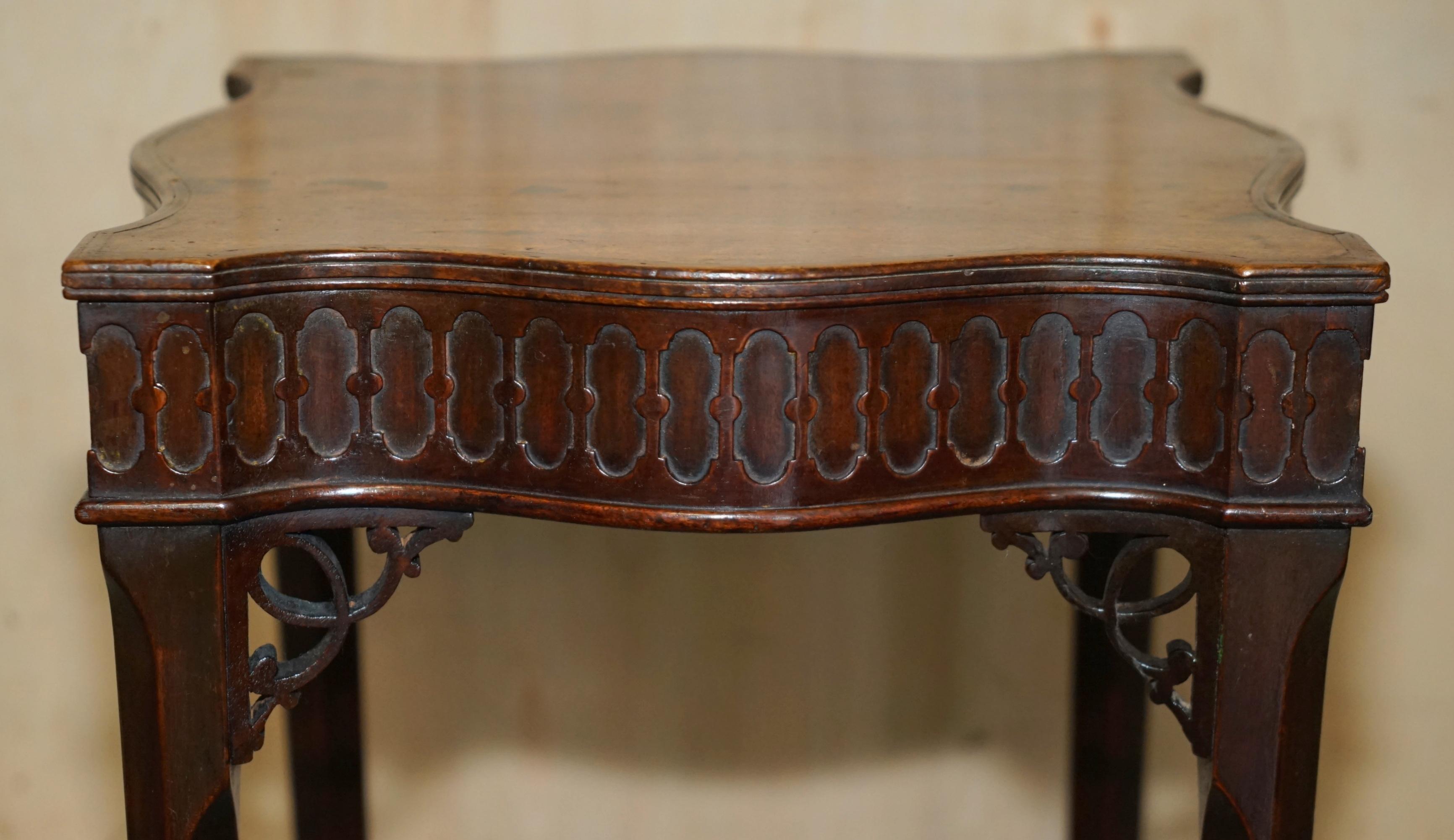 Hand-Crafted FULLY RESTORED ANTIQUE HOWARD & SONS THOMAS CHIPPENDALE KETTLE STAND SiDE TABLE For Sale