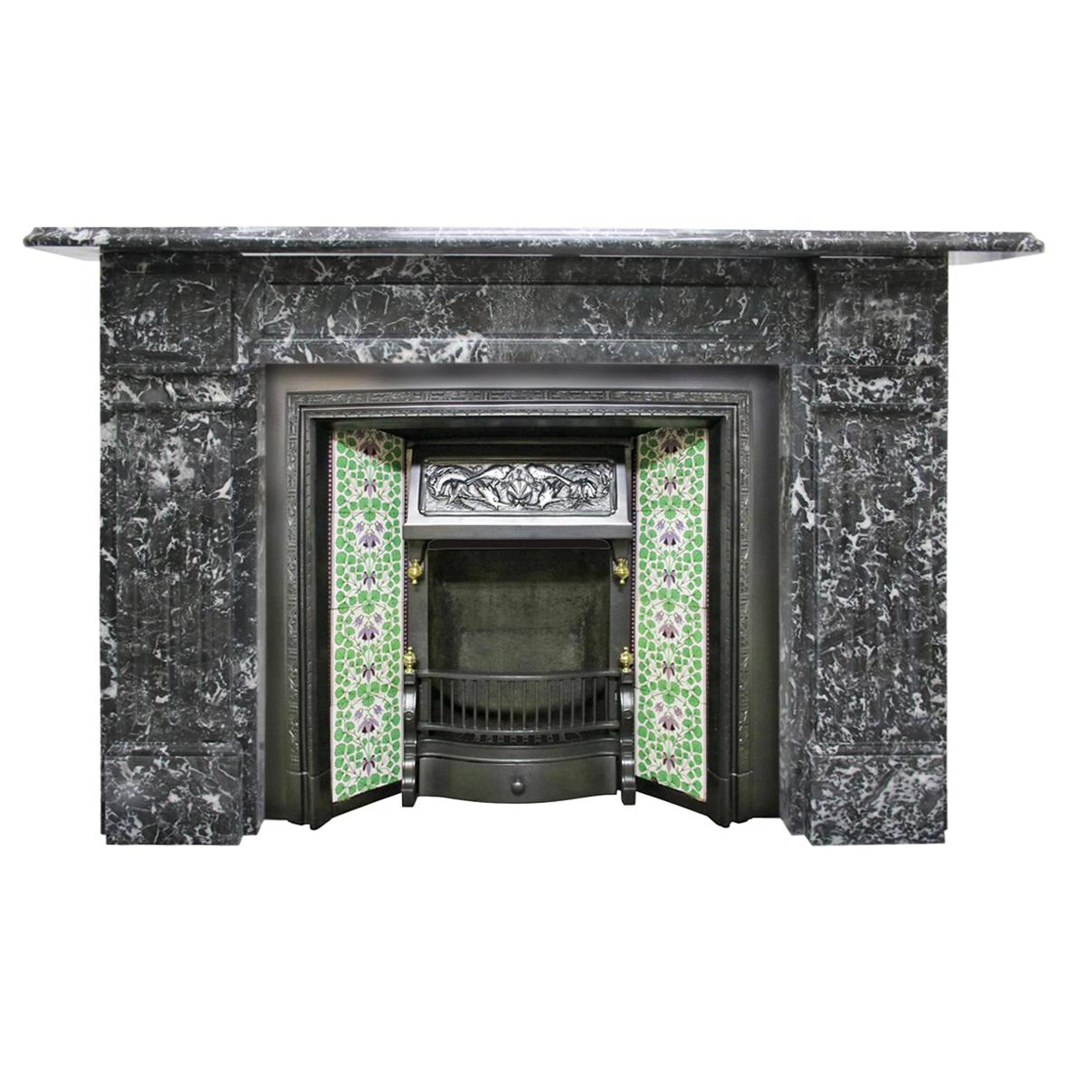 Fully restored antique late Victorian St Anne marble fire surround
