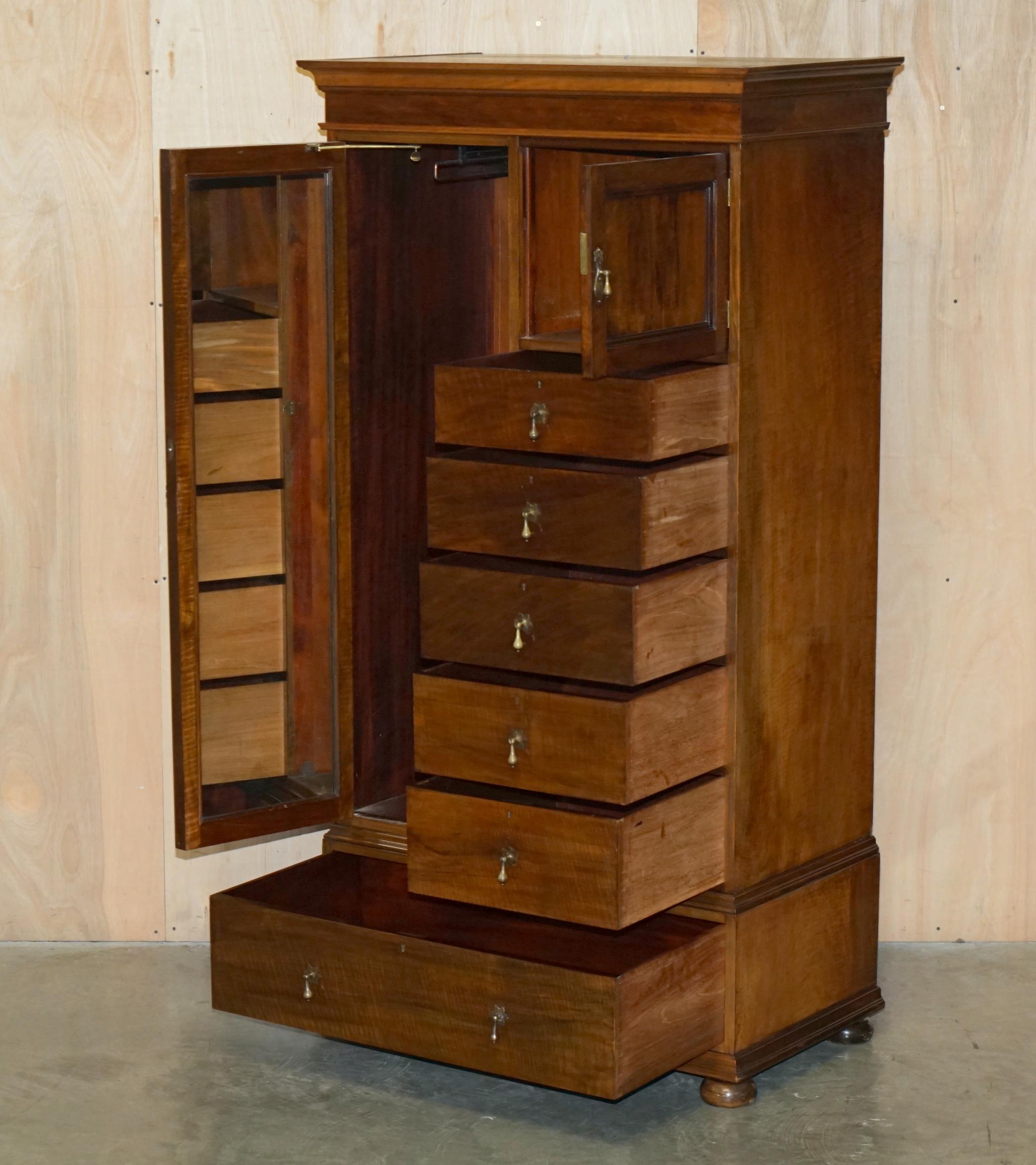 FULLY RESTORED ANTiQUE LIBERTY & CO VICTORIAN WARDROBE COMPENDIUM WITH DRAWERS For Sale 7