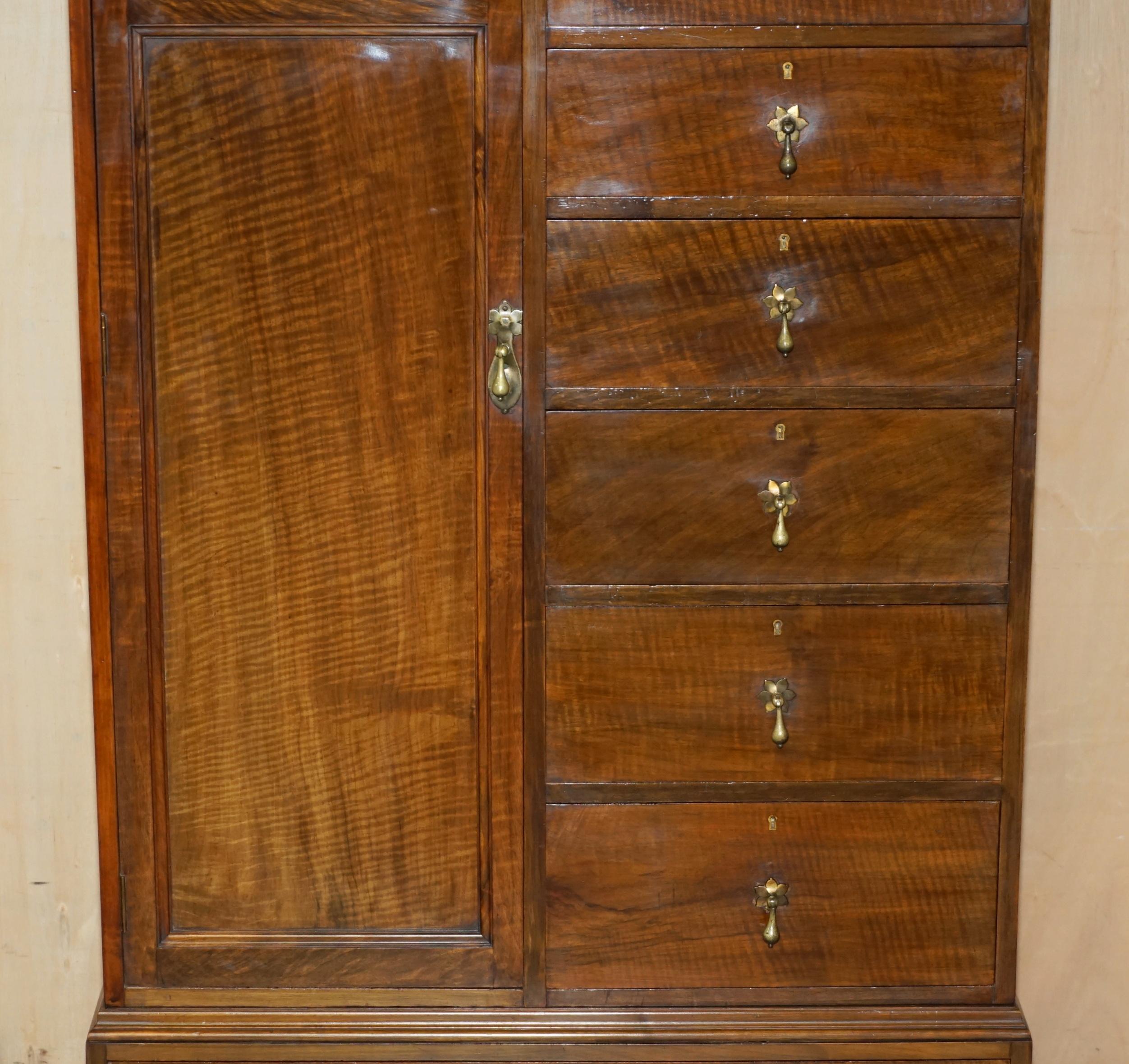 Hand-Crafted FULLY RESTORED ANTiQUE LIBERTY & CO VICTORIAN WARDROBE COMPENDIUM WITH DRAWERS For Sale