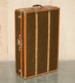 FULLY RESTORED ANTiQUE LOUIS VUITTON STAMPED MONOGRAM WARDROBE TRUNK
