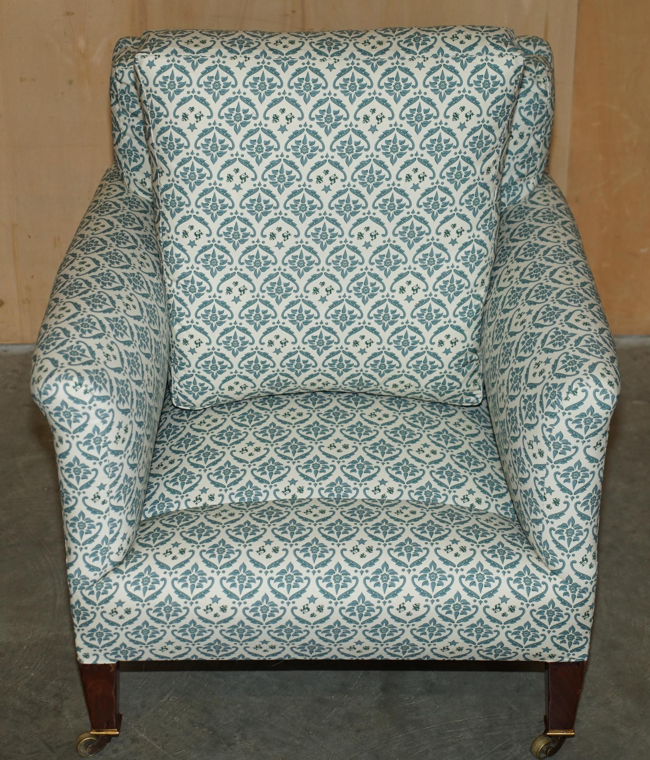 POLTRONA FACILE ORIGINALE DI Howard and Sons COMPLETAMENTE RESTAURATA IN TESSUTO DI CICCERATO in vendita 11
