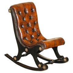 FULLY RESTORED ANTIQUE VICTORiAN AESTHETIC MOVEMENT CHESTERFIELD ROCKING CHAIR