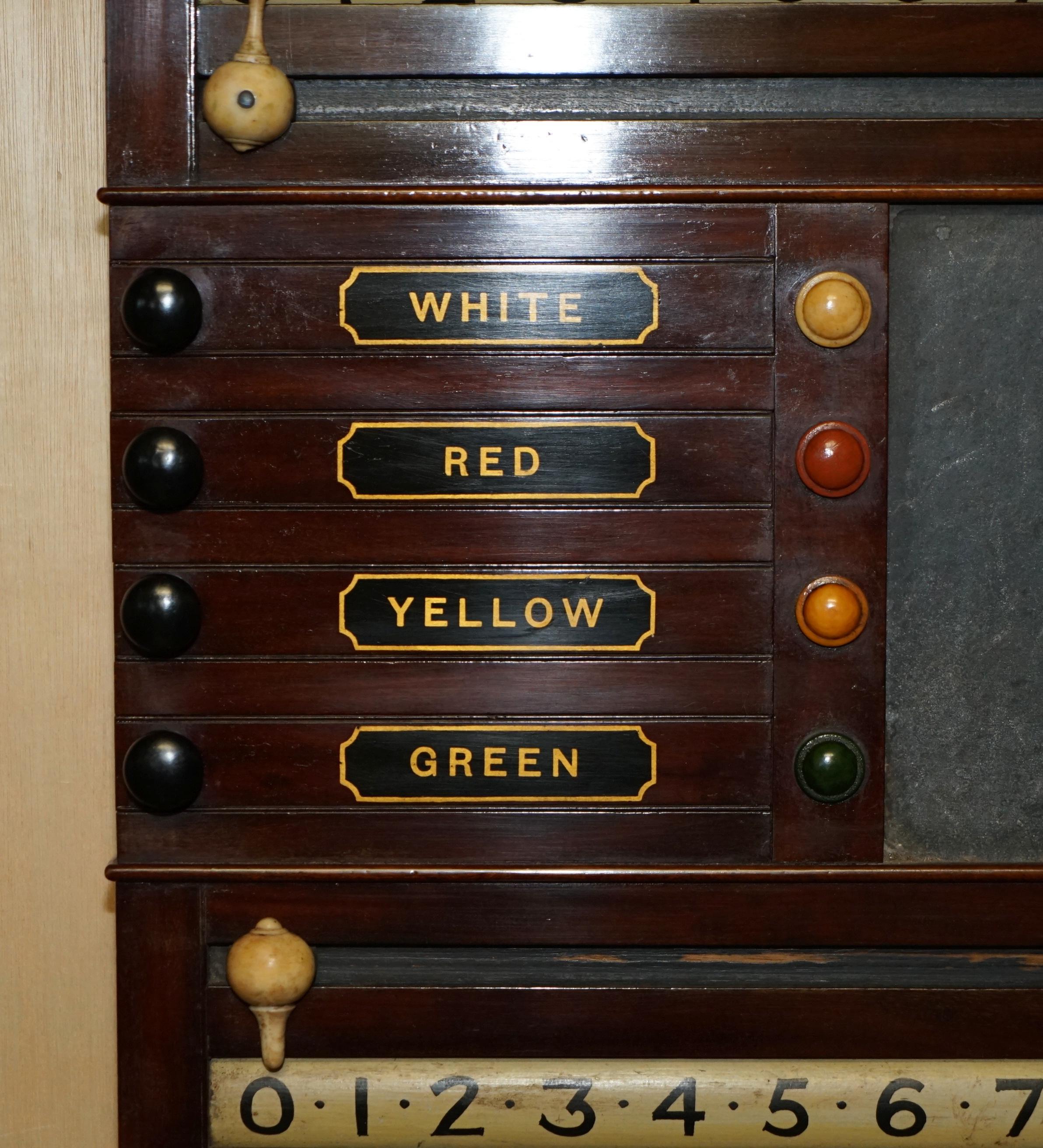 Hand-Crafted FULLY RESTORED ANTiQUE VICTORIAN BURROUGHES & WATTS LONDON SNOOKER SCOREBOARD For Sale