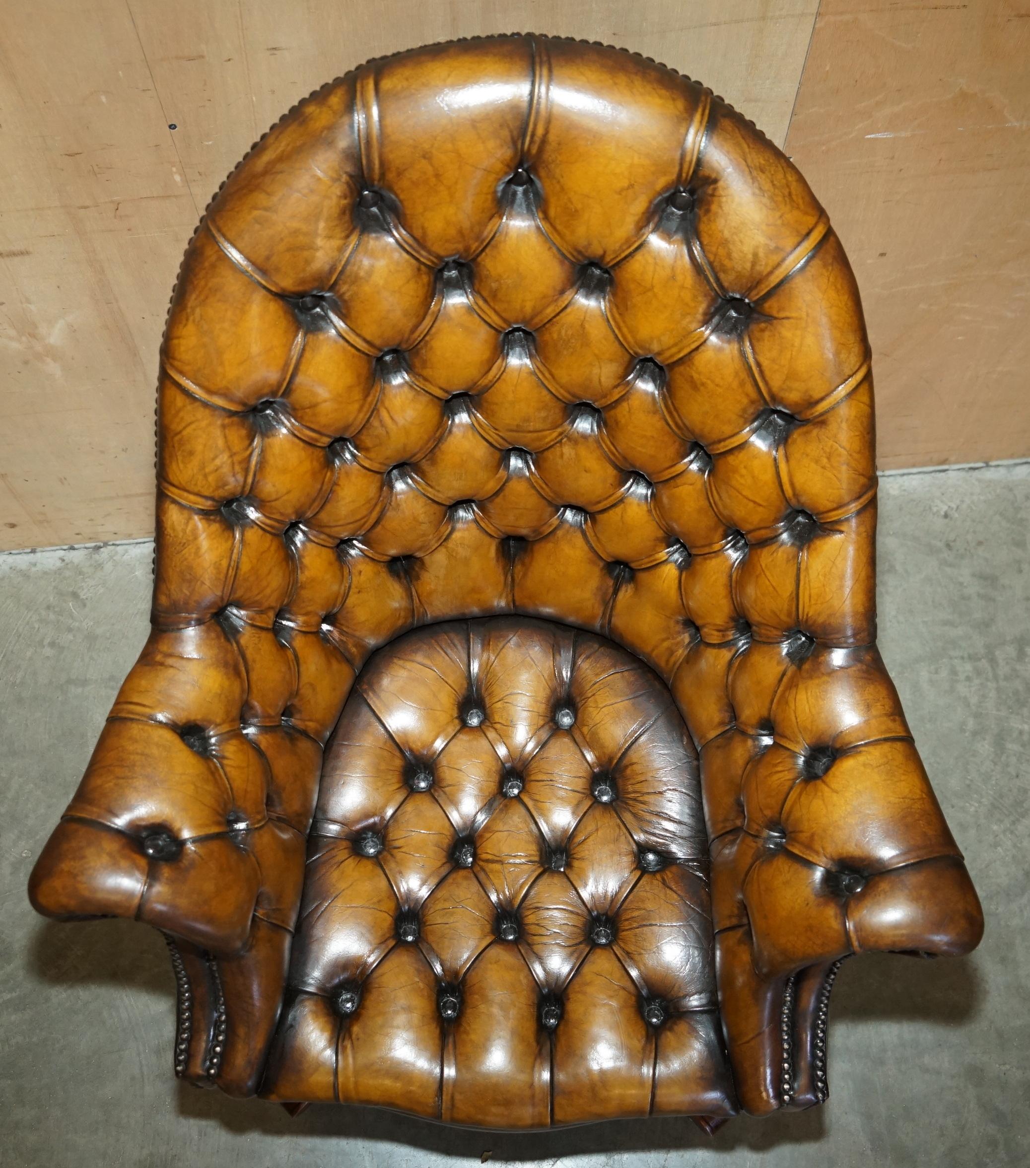 SILLón de cuero marrón de estilo Art Decó totalmente restaurado. principios del siglo XX en venta