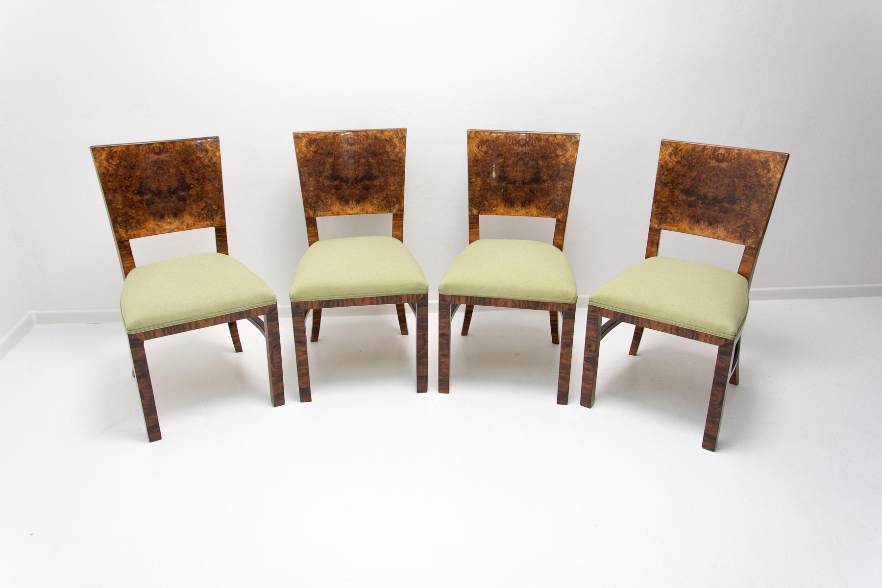  Fully restored Art Deco dining chairs, 1930´s, Czechoslovakia In Excellent Condition In Prague 8, CZ