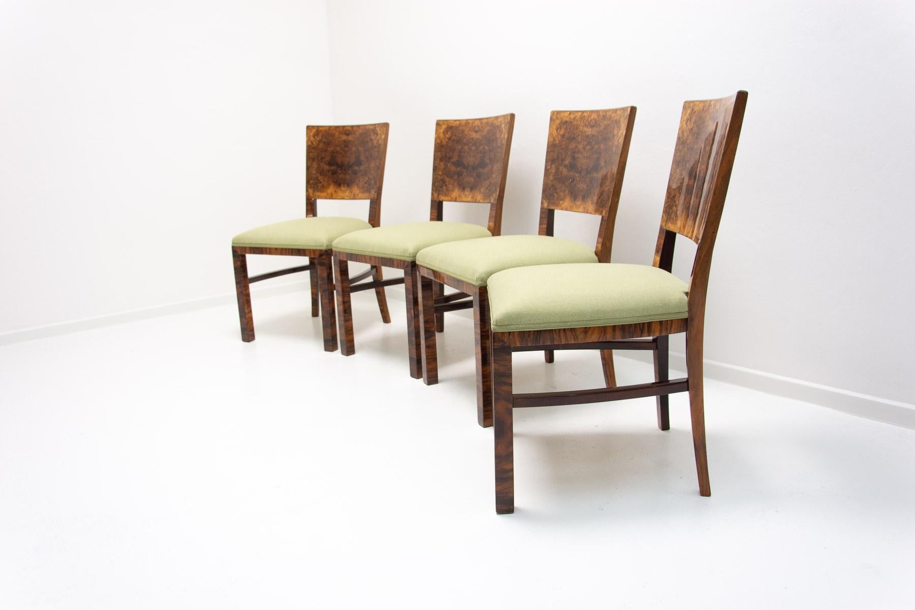  Fully restored Art Deco dining chairs, 1930´s, Czechoslovakia 1
