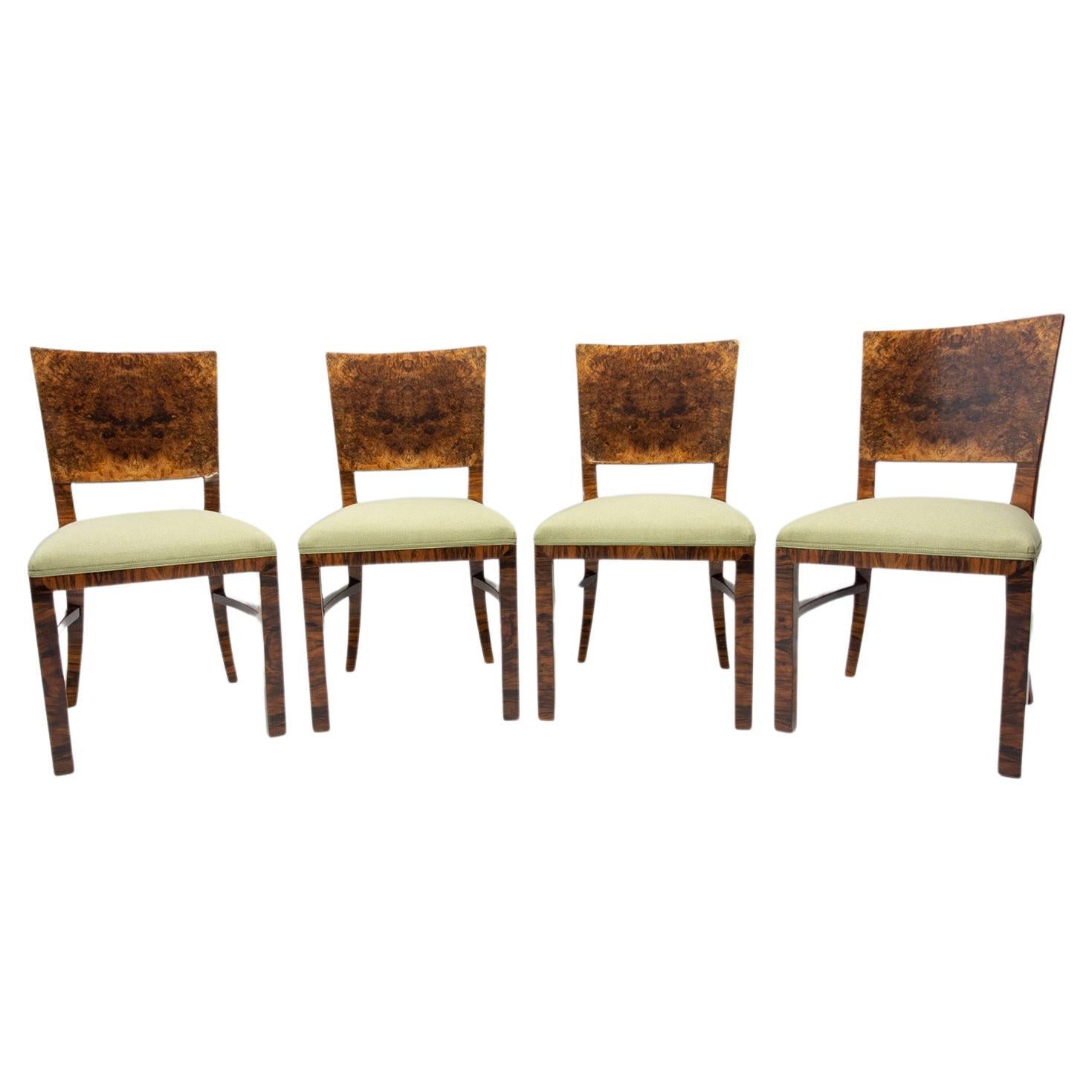  Fully restored Art Deco dining chairs, 1930´s, Czechoslovakia