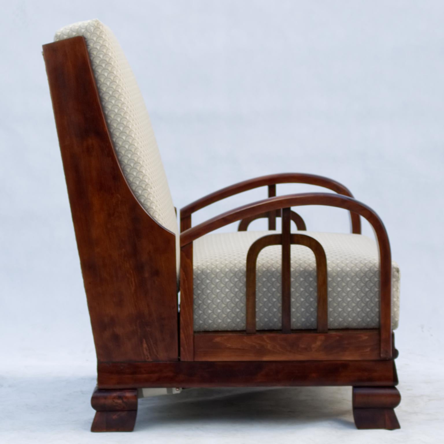 Hungarian Fully Restored Bed Armchair Attributed to Lajos Kozma, circa 1920