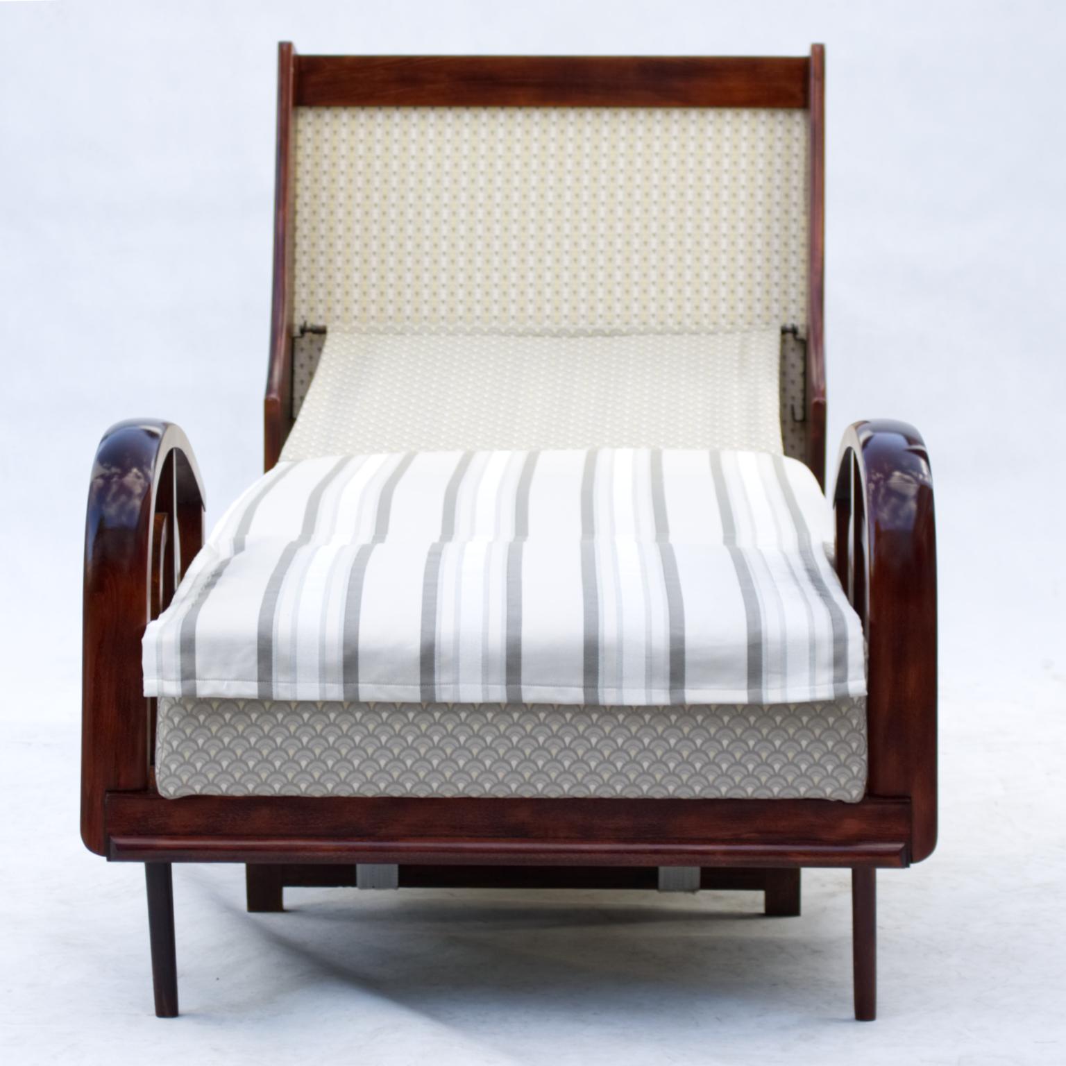Beech Fully Restored Bed Armchair Attributed to Lajos Kozma, circa 1920